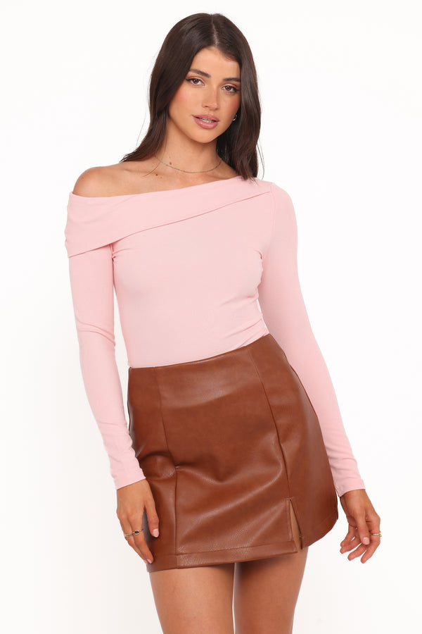 TOPS Liah Off Shoulder Knit Top - Light Pink