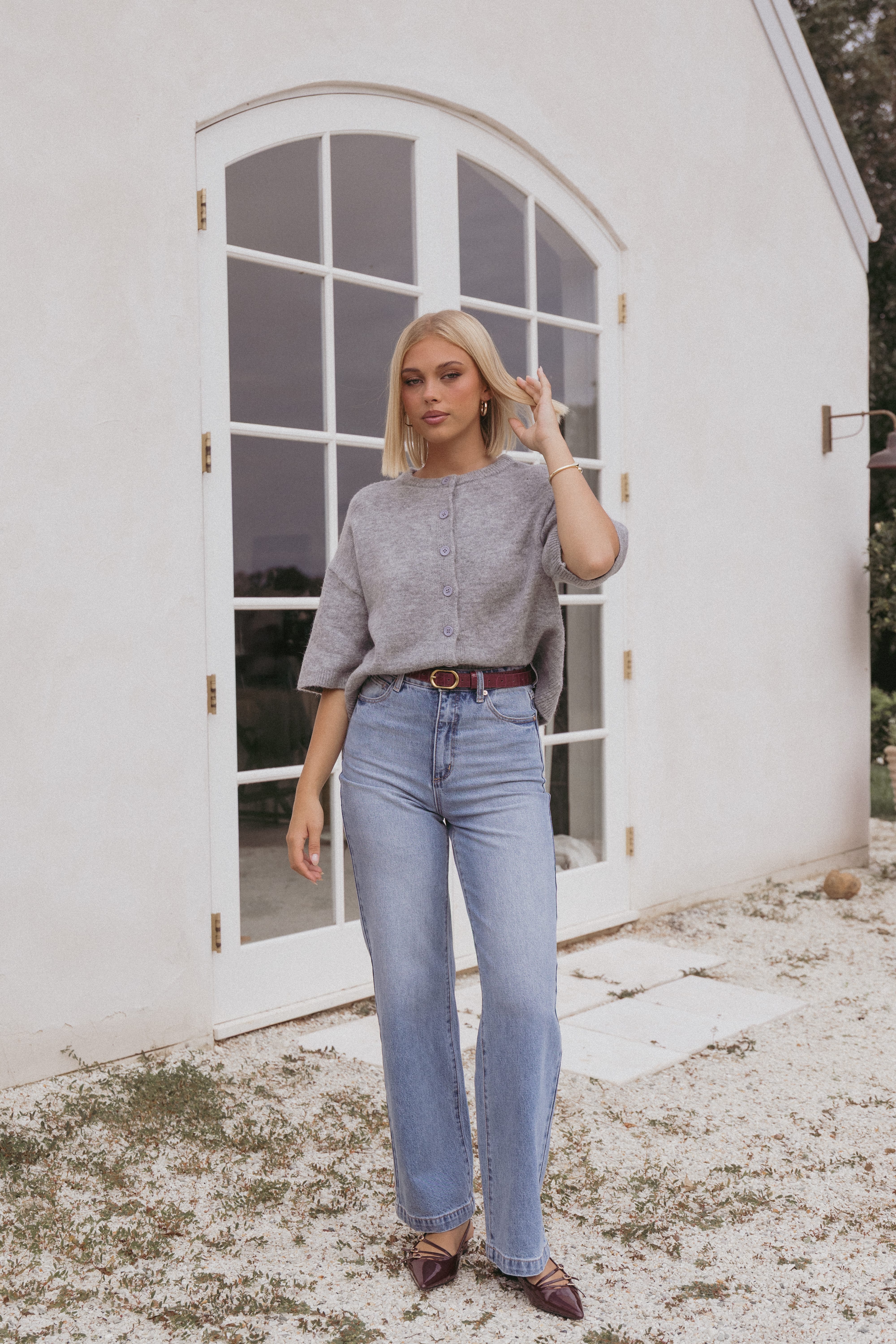 Lilith Knit Top - Grey | Petal & Pup