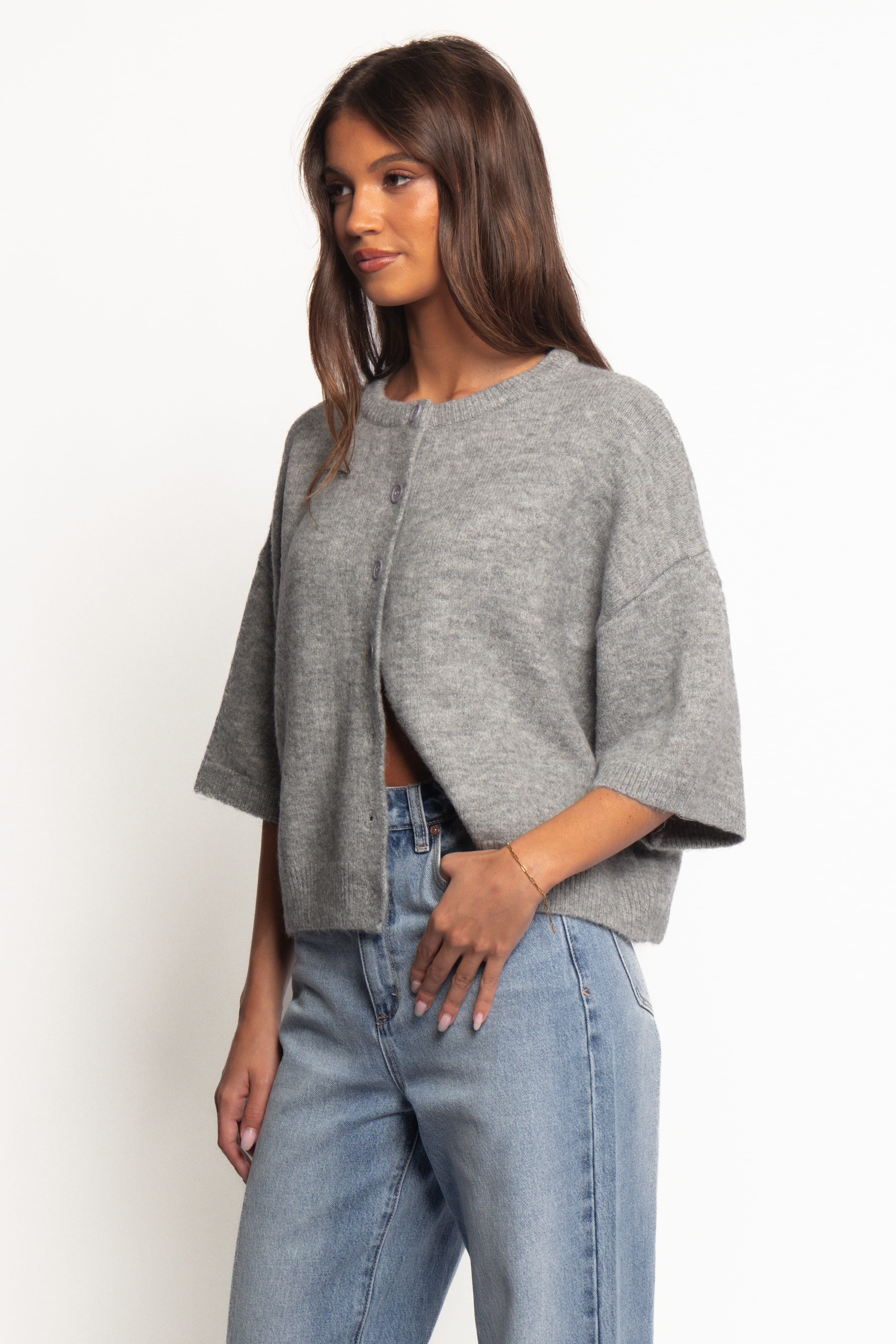 Lilith Knit Top - Grey | Petal & Pup