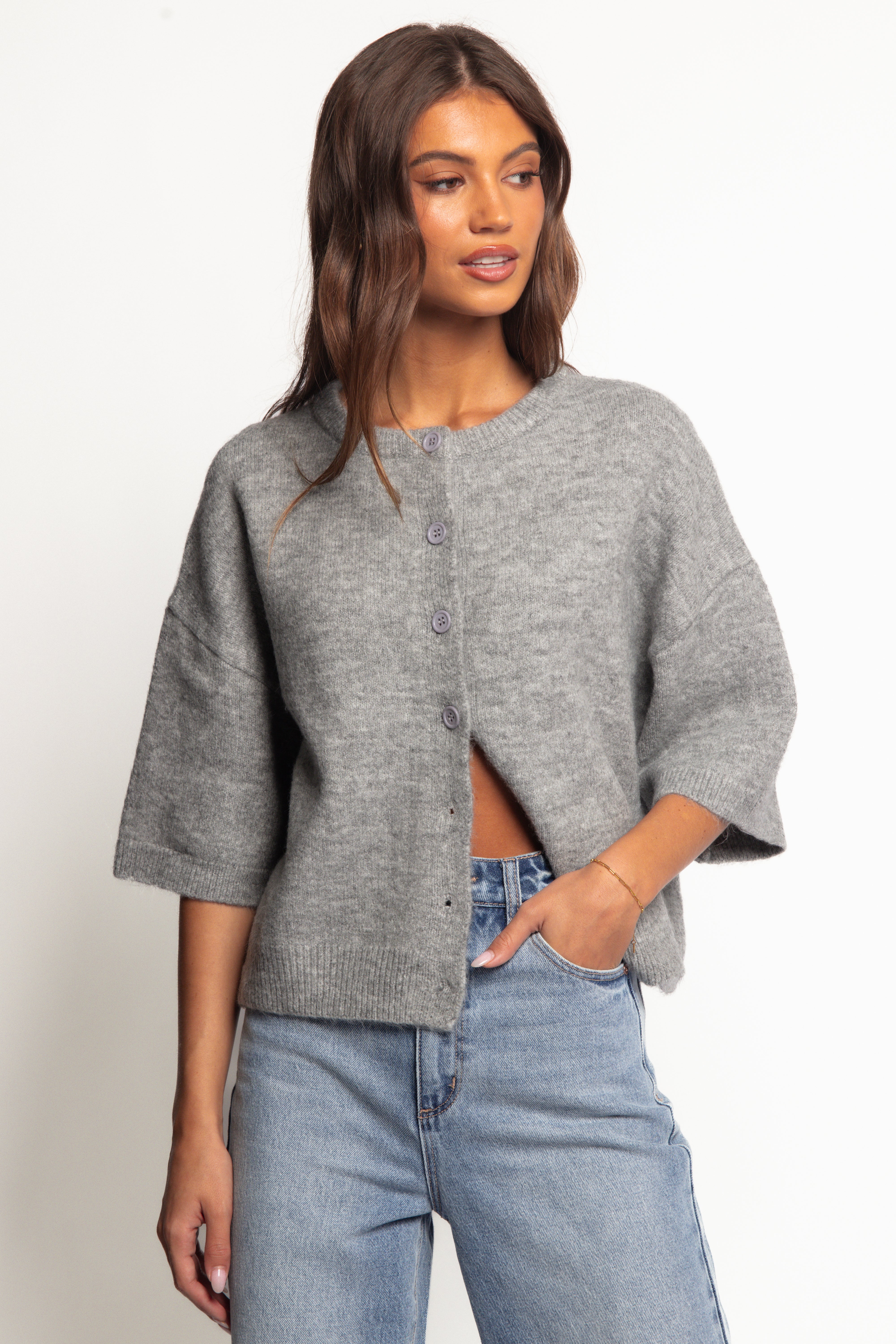 Lilith Knit Top - Grey | Petal & Pup