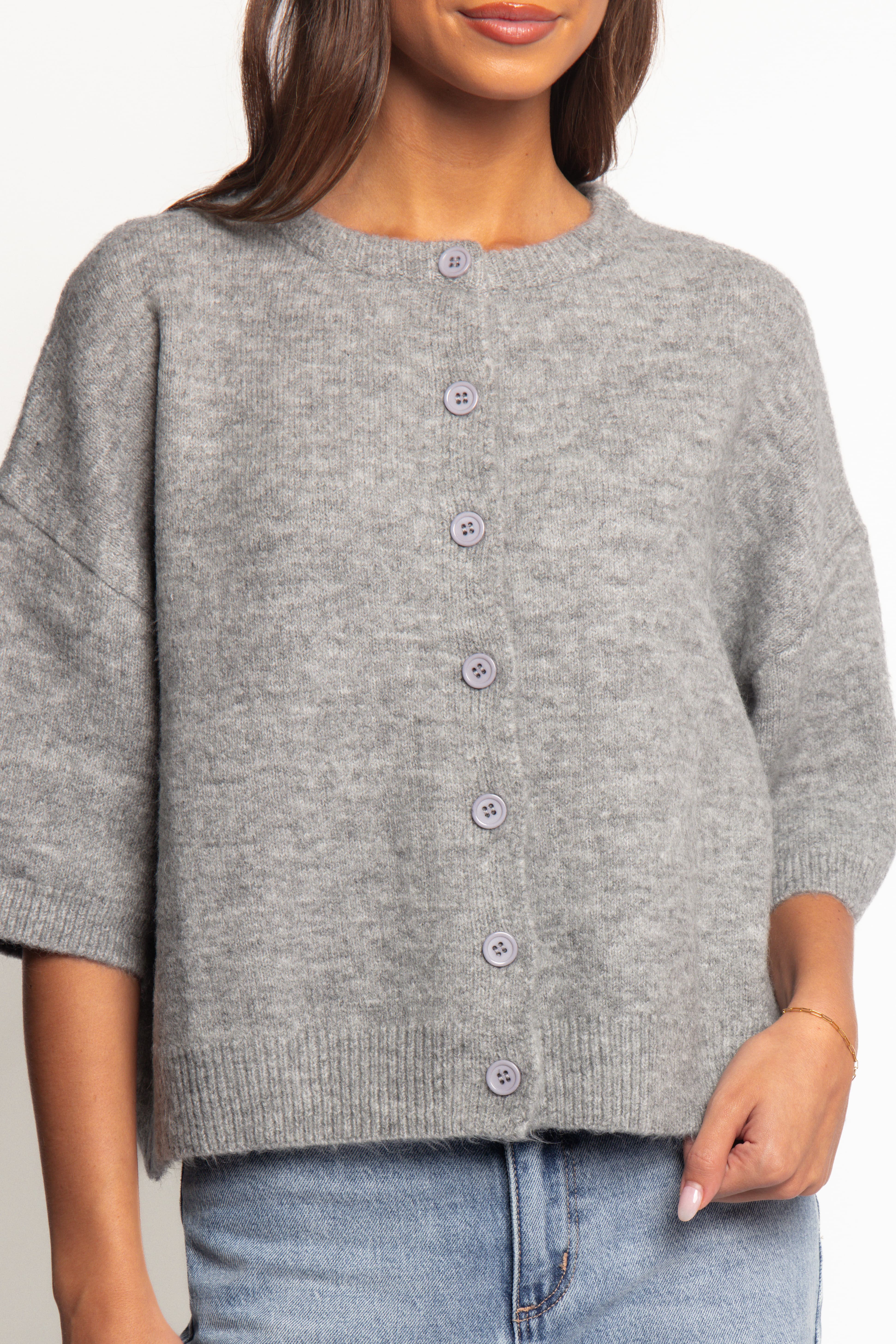 Lilith Knit Top - Grey | Petal & Pup