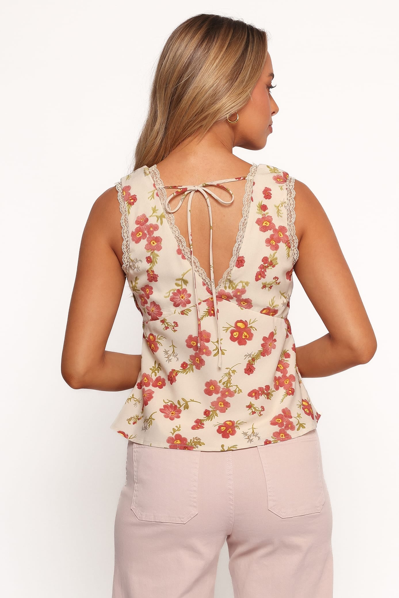 TOPS Lorelai Top - Ivory Floral