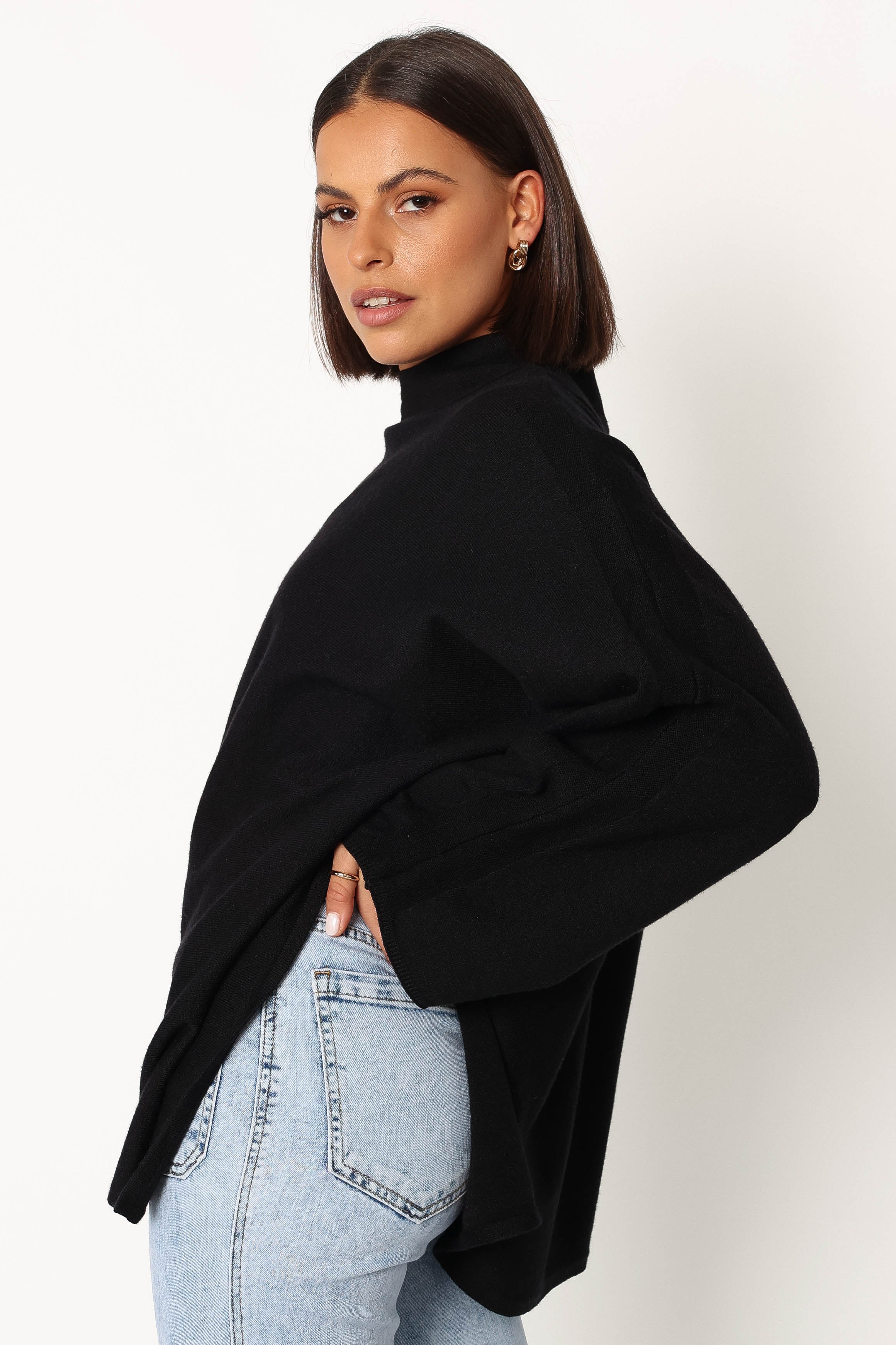 TOPS @Lorie Knit Top - Black