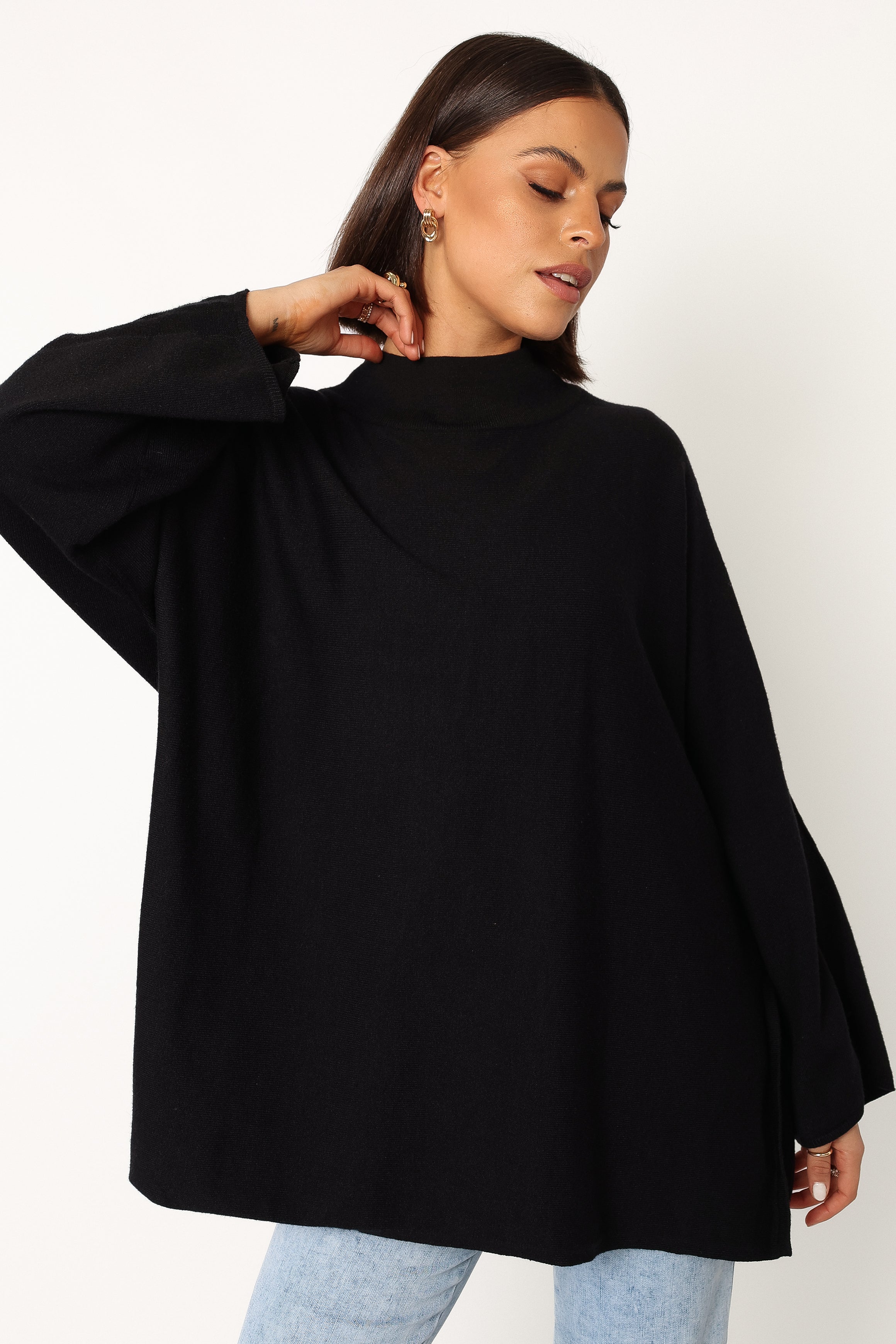 TOPS @Lorie Knit Top - Black