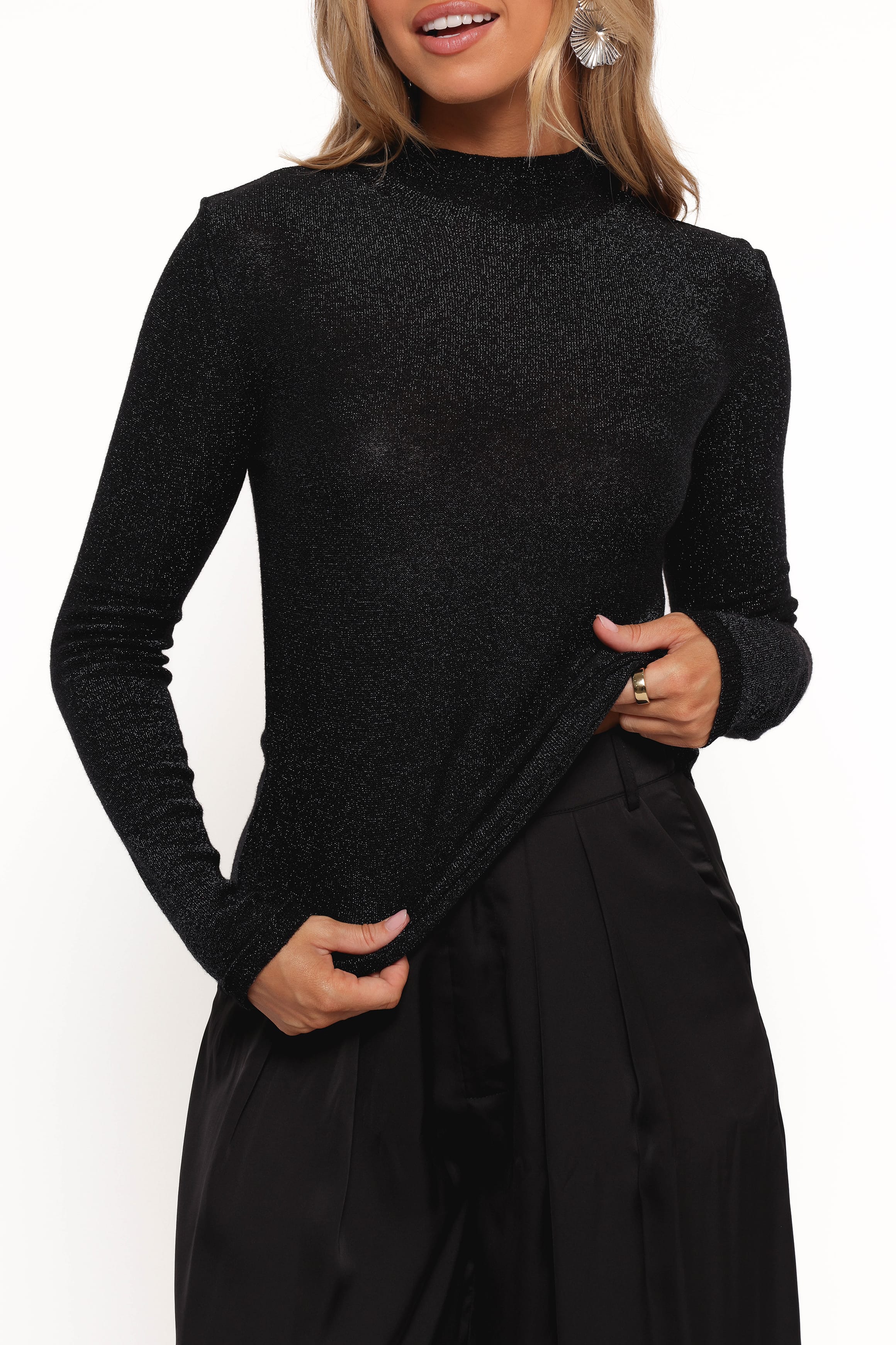 TOPS Lovie Turtleneck Top - Black