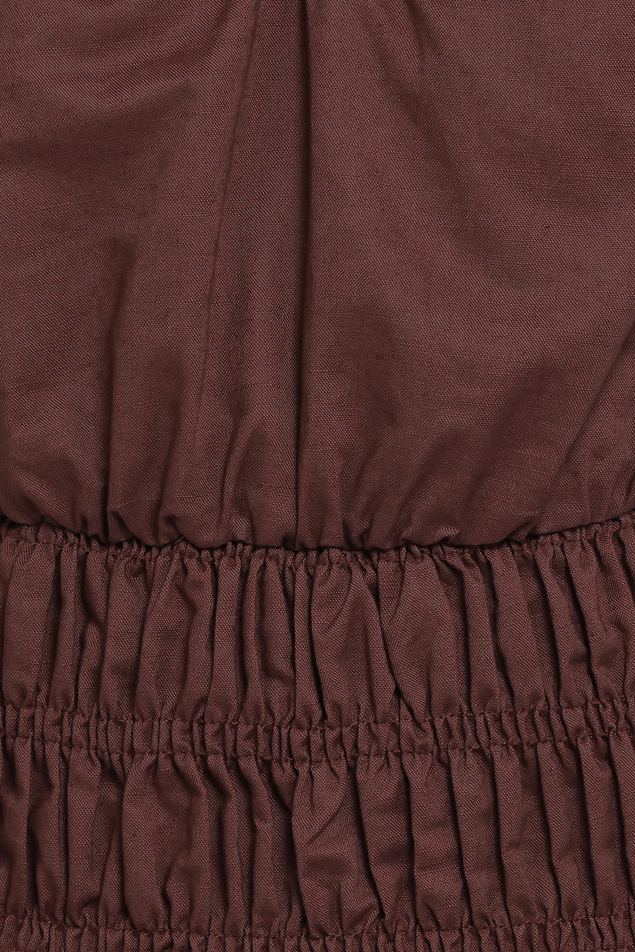 TOPS Lucilla Shirred Waist Top - Chocolate