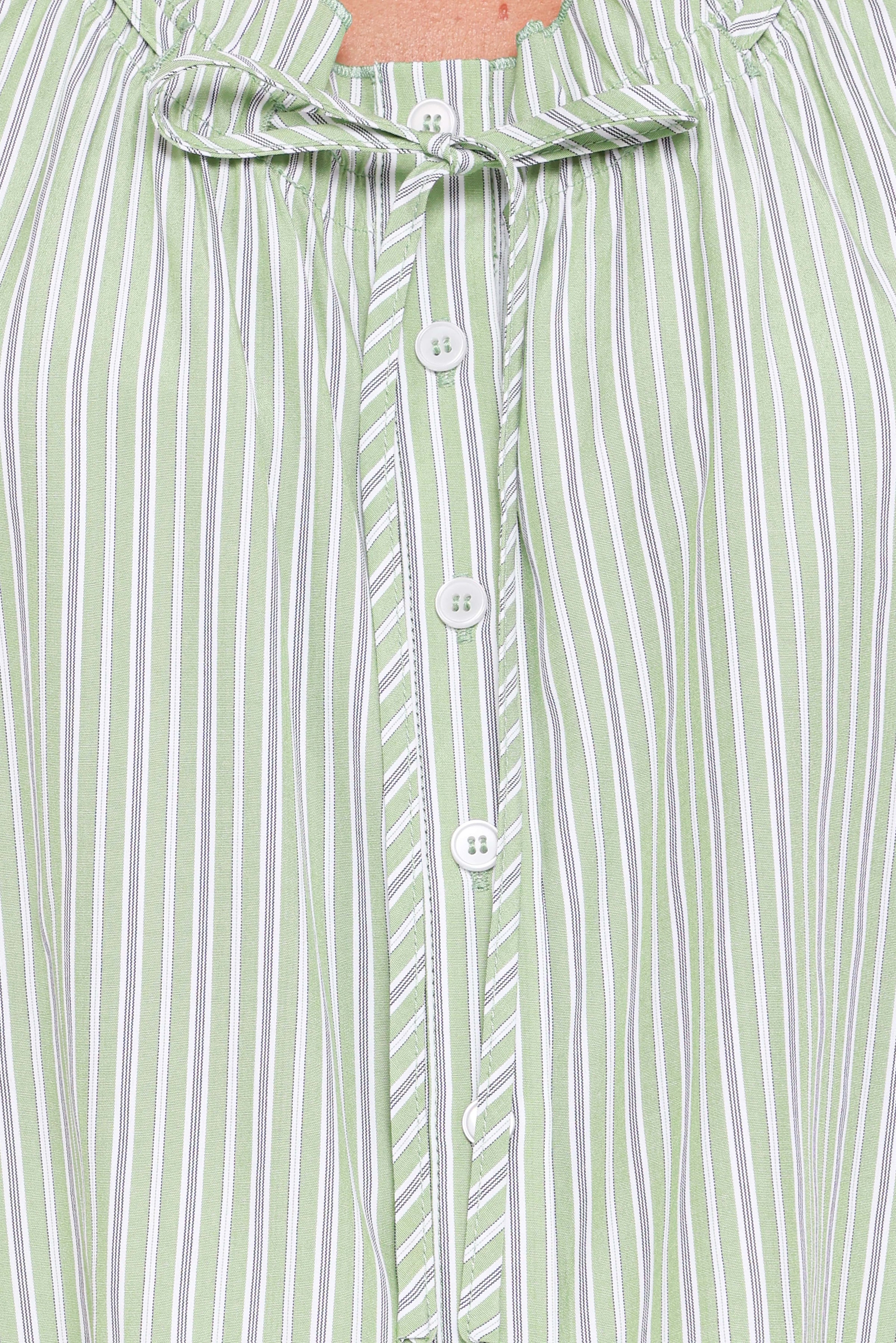 TOPS Luisa Ruffle Top - Green/White