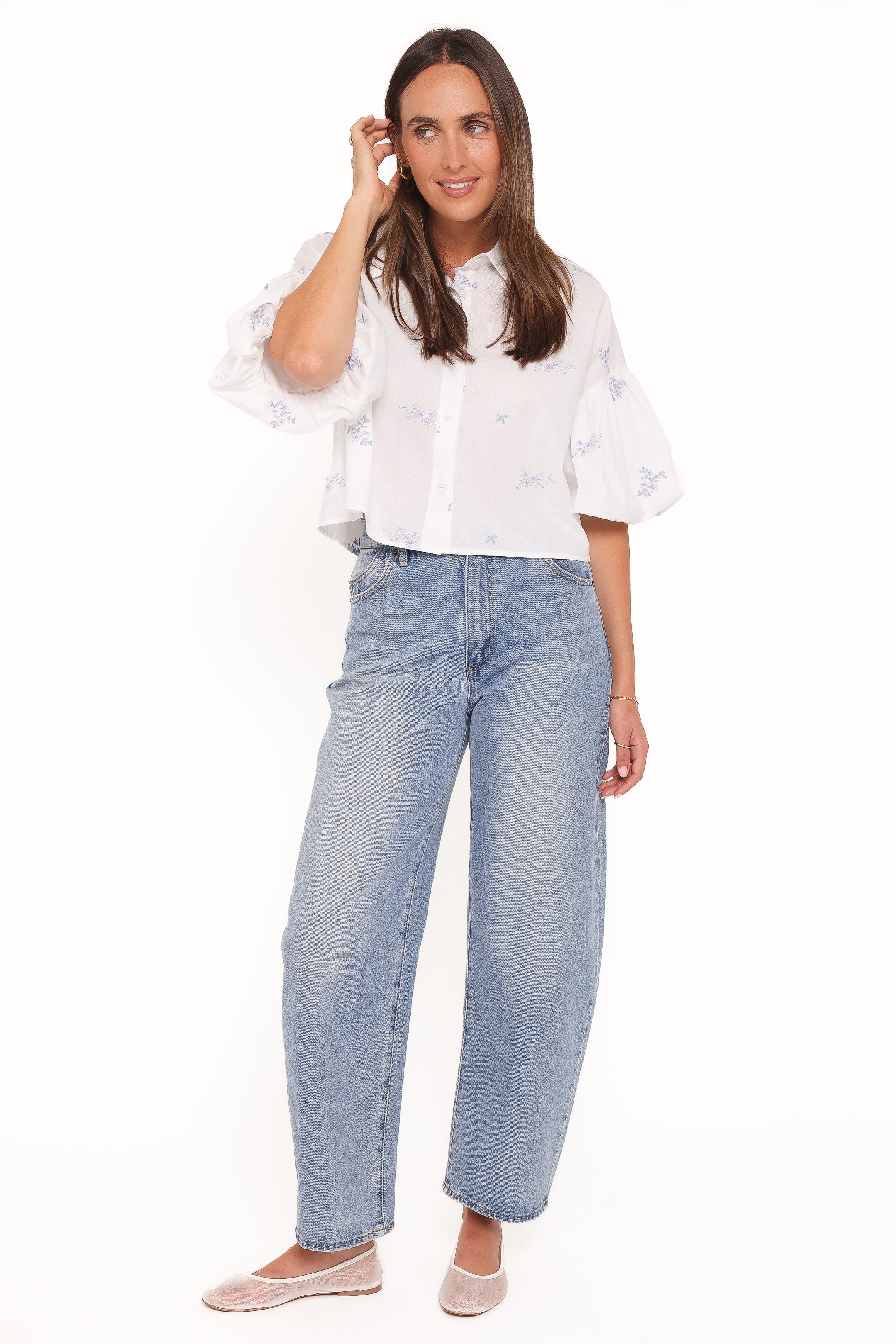 TOPS Luneth Button Up Blouse - White