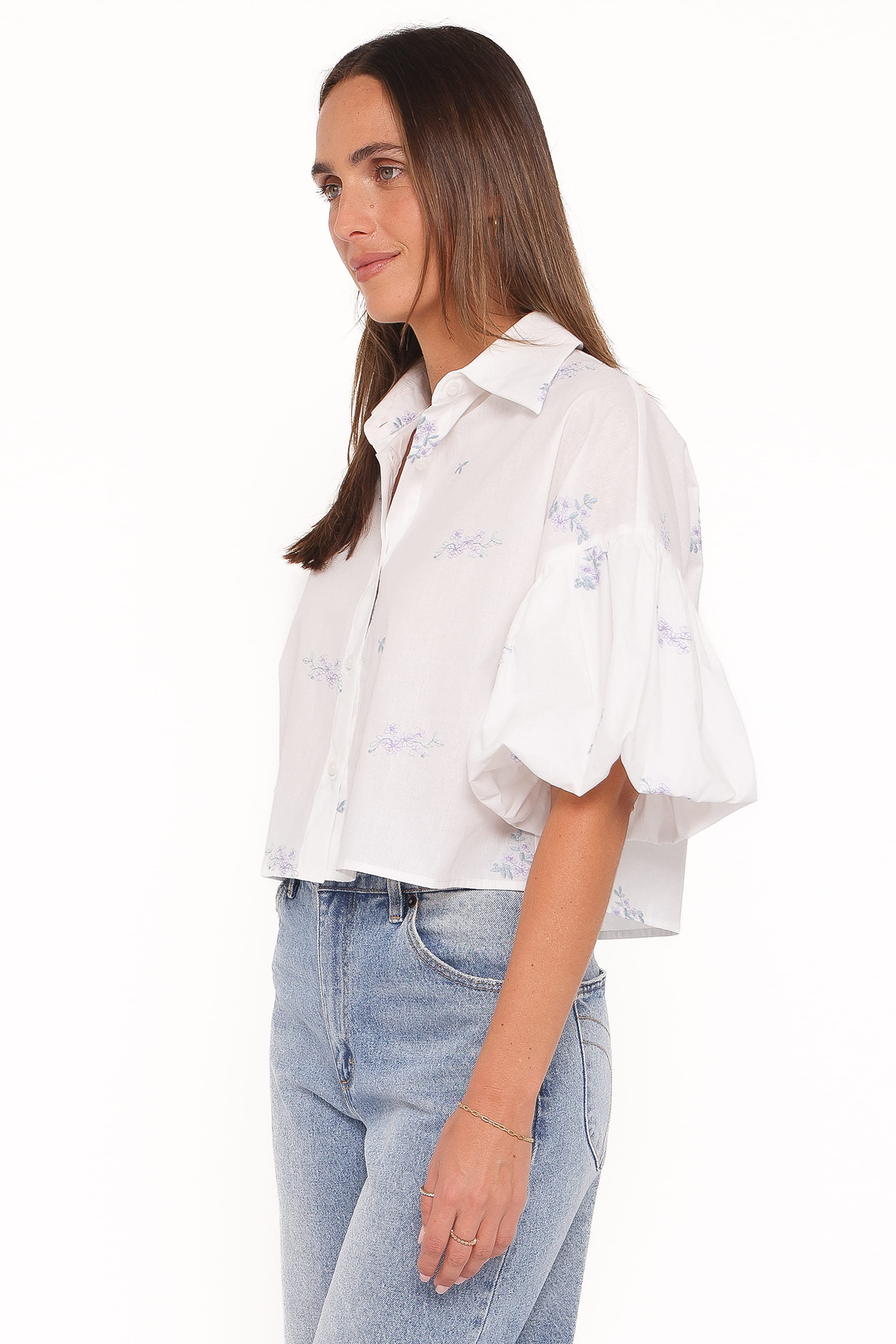 TOPS Luneth Button Up Blouse - White