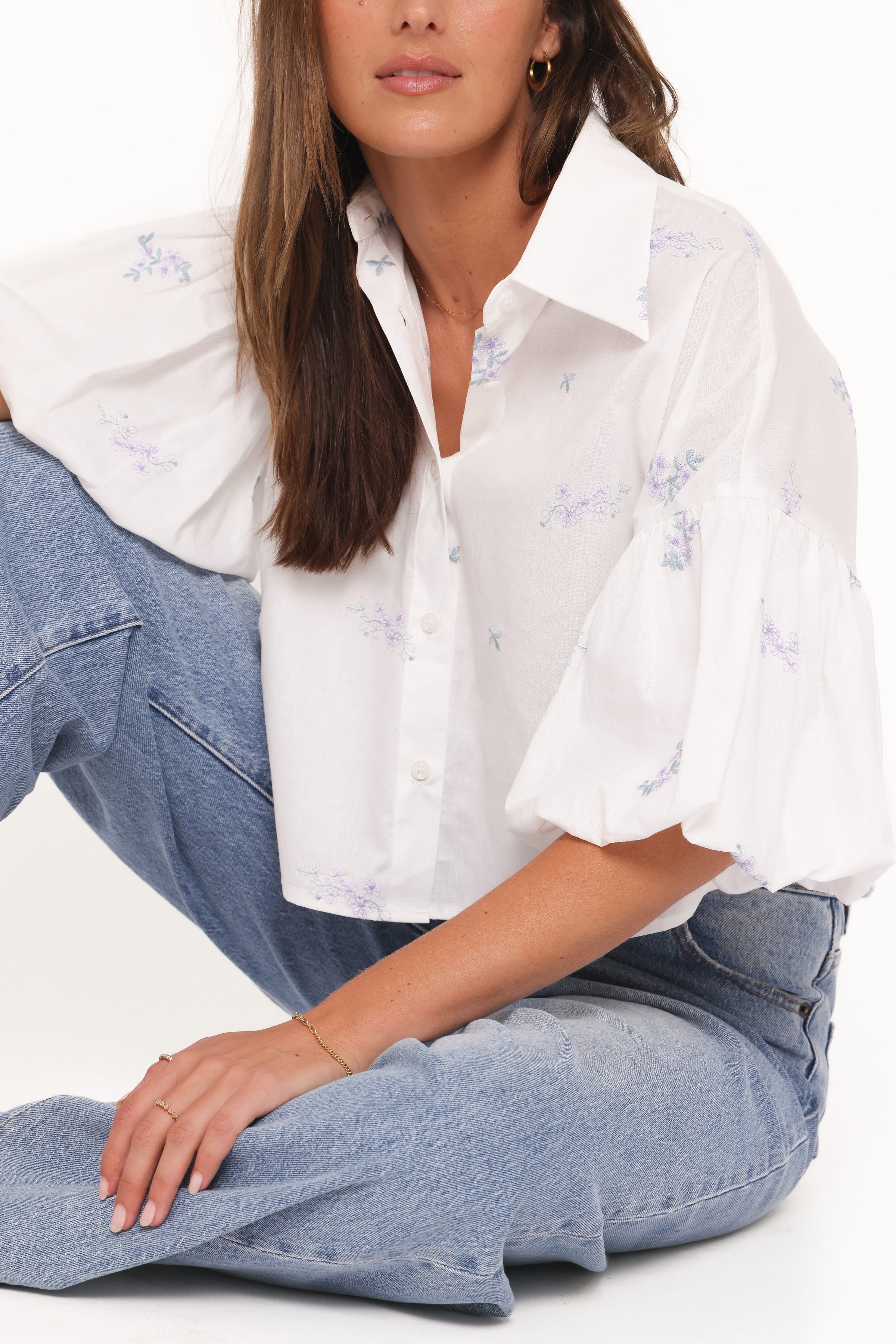 TOPS Luneth Button Up Blouse - White
