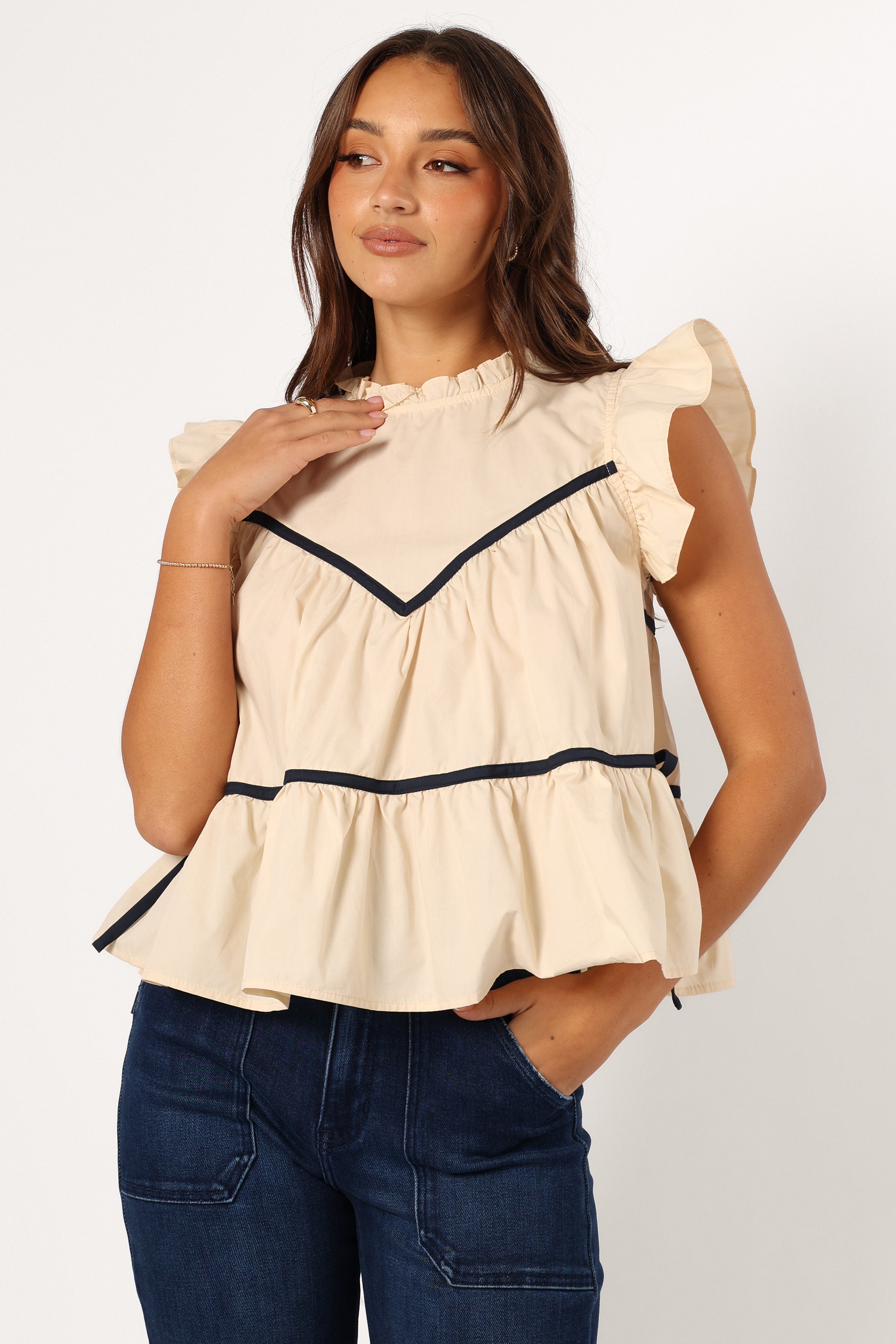 TOPS @Lynn Ruffle Top - Ivory