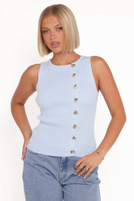 TOPS Lysa Knit Vest Top - Blue