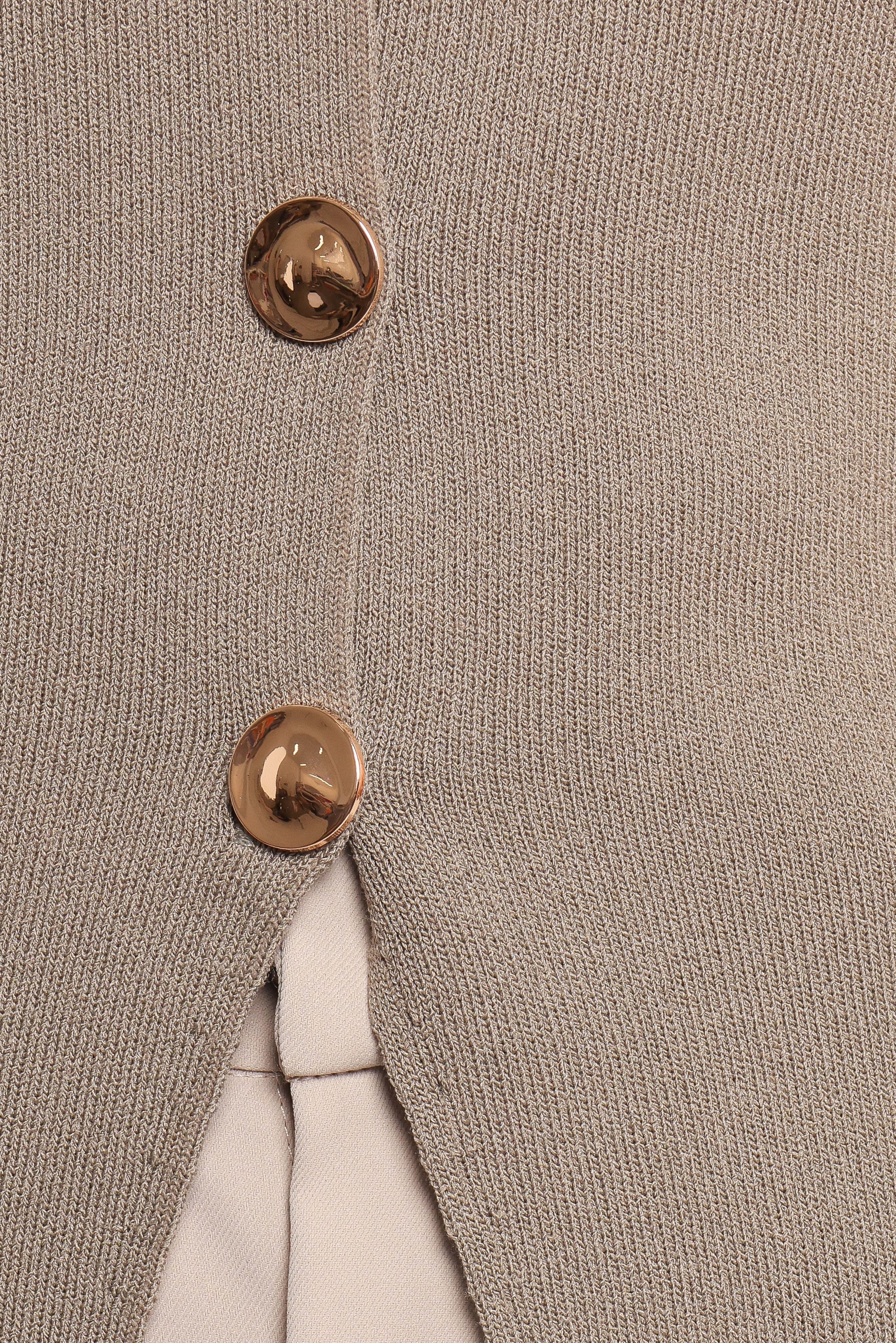 TOPS Machia Knit Vest Top - Khaki