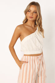 TOPS @Marcoola One Shoulder Top - White