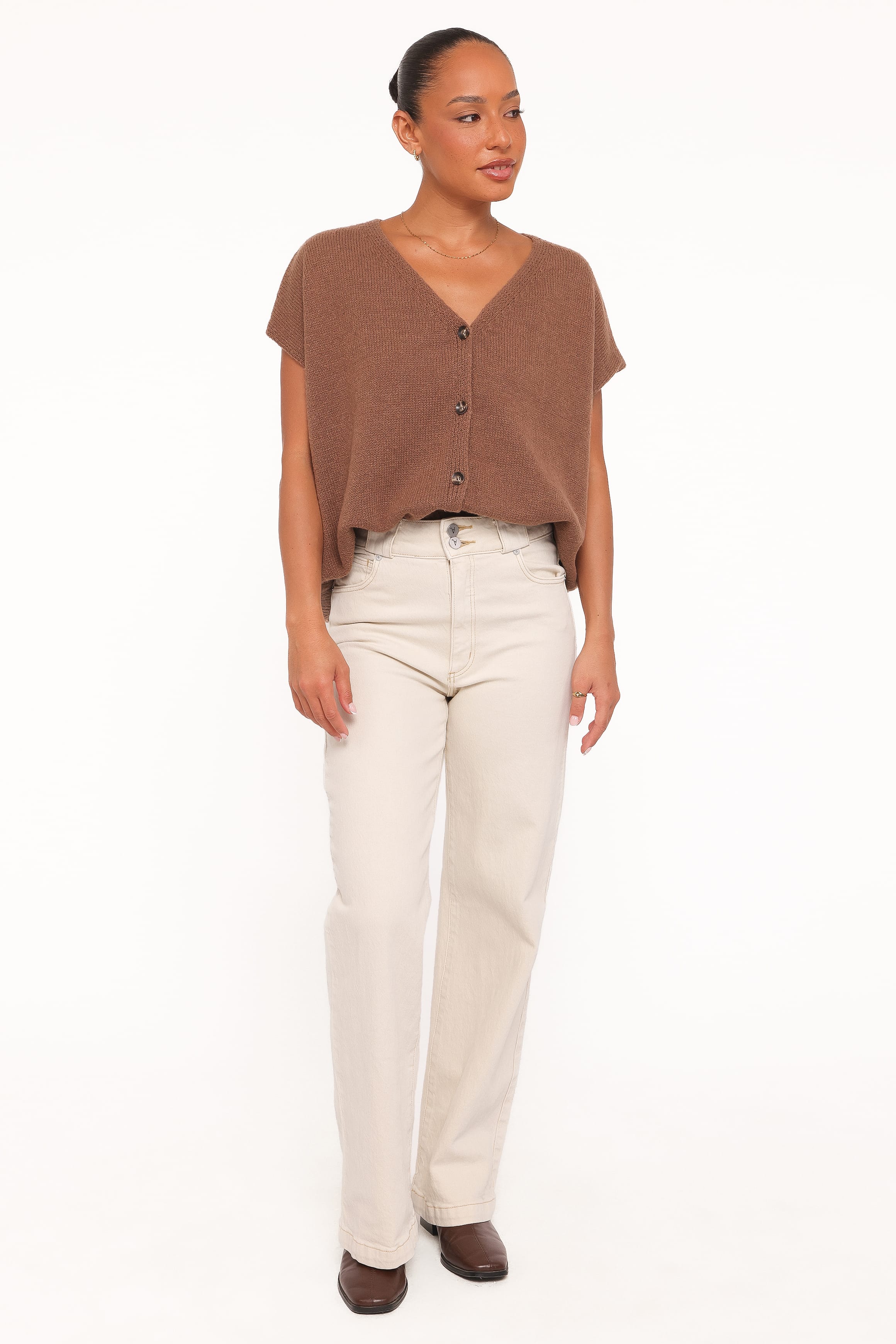 TOPS Mariana Knit Vest - Chocolate