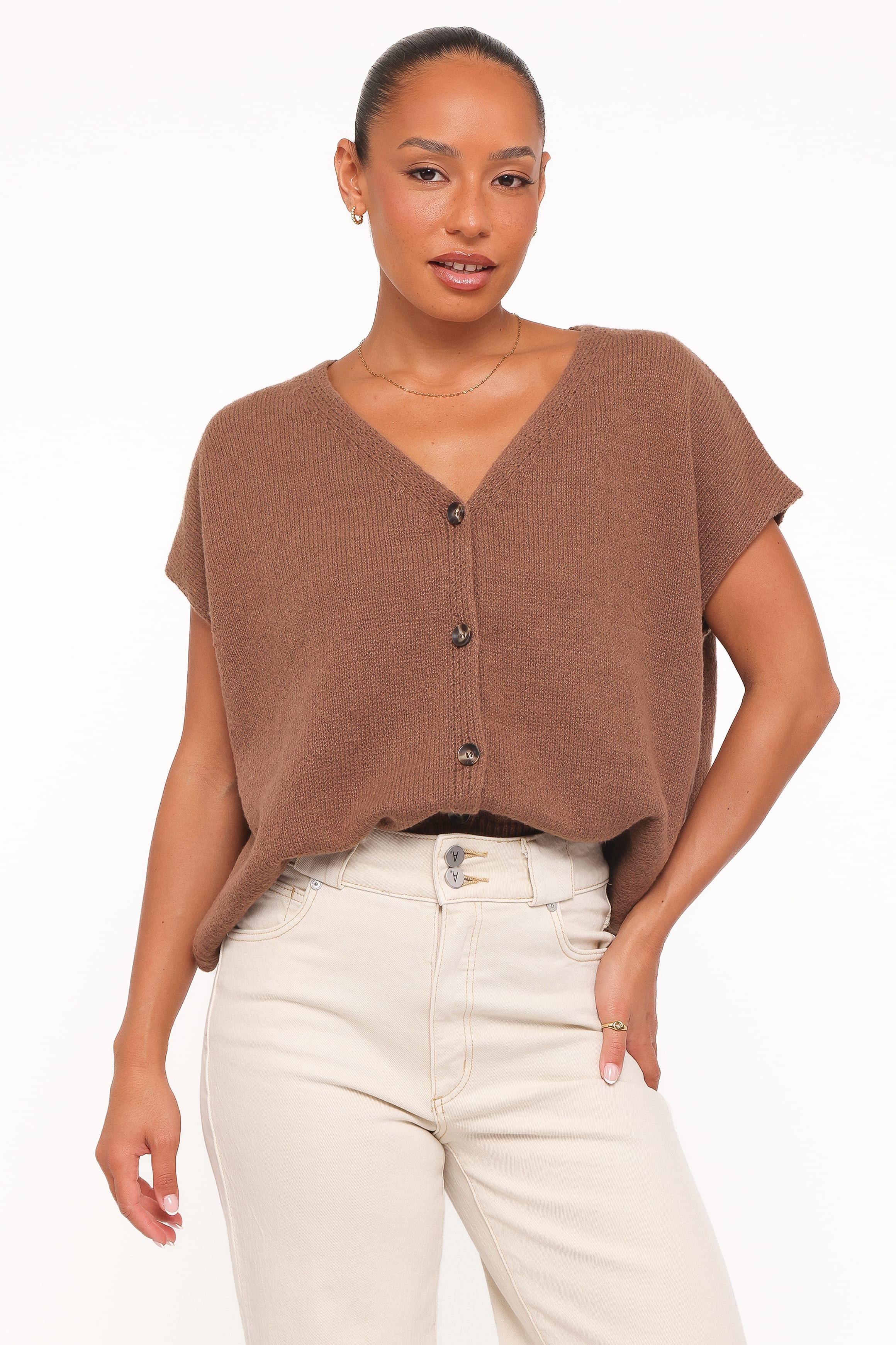 TOPS Mariana Knit Vest - Chocolate