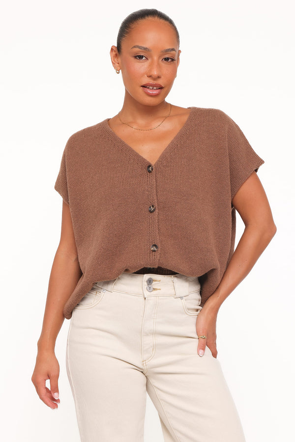 TOPS Mariana Knit Vest - Chocolate