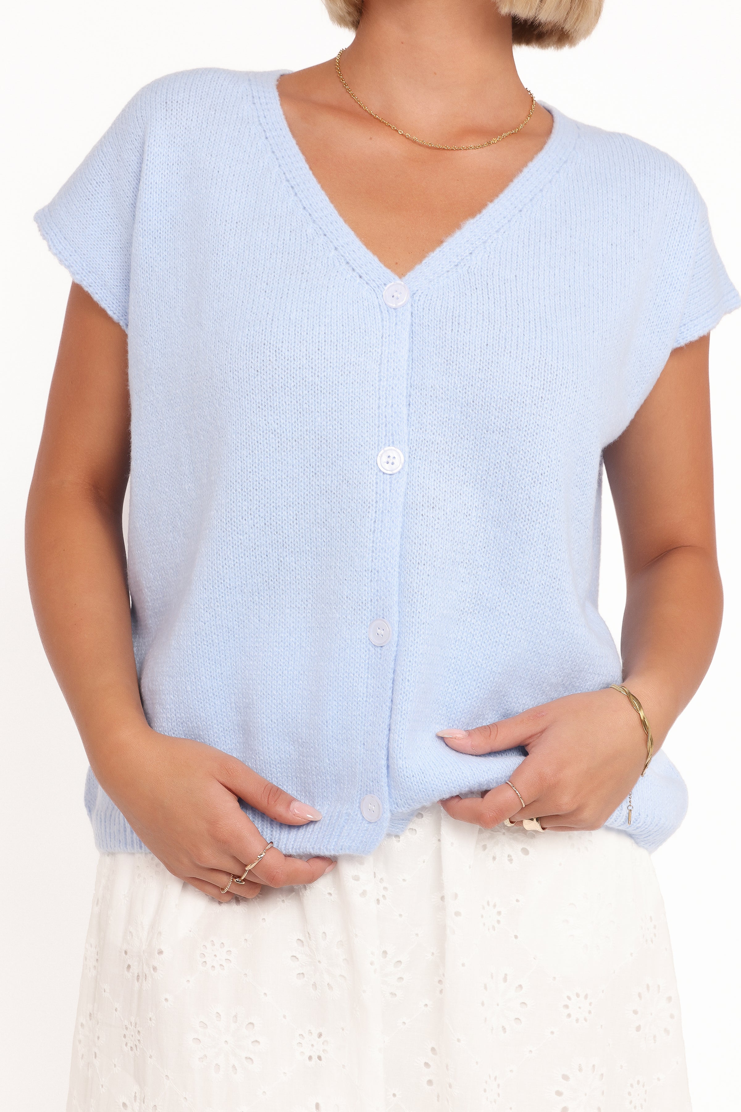 TOPS Mariana Knit Vest - Pale Blue
