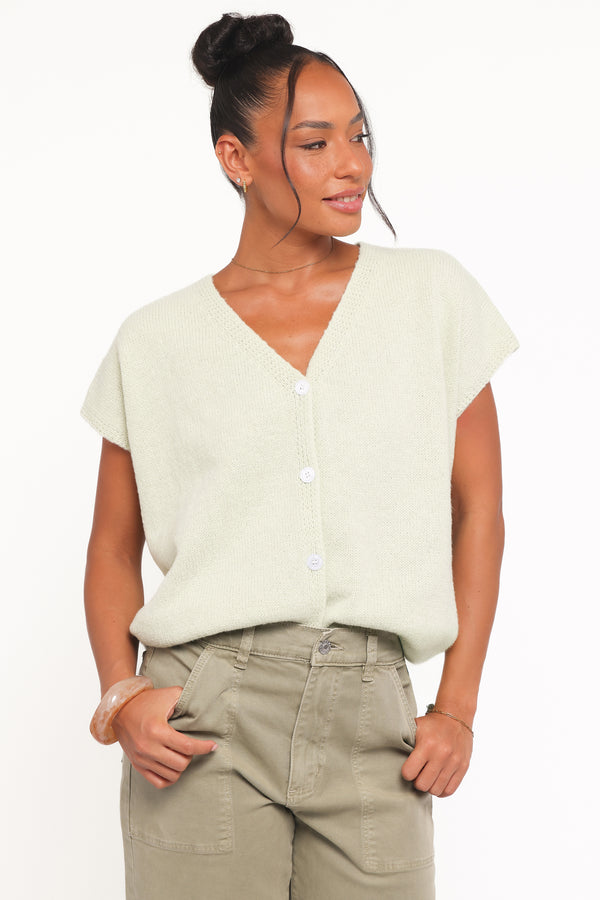 TOPS Mariana Knit Vest - Sage