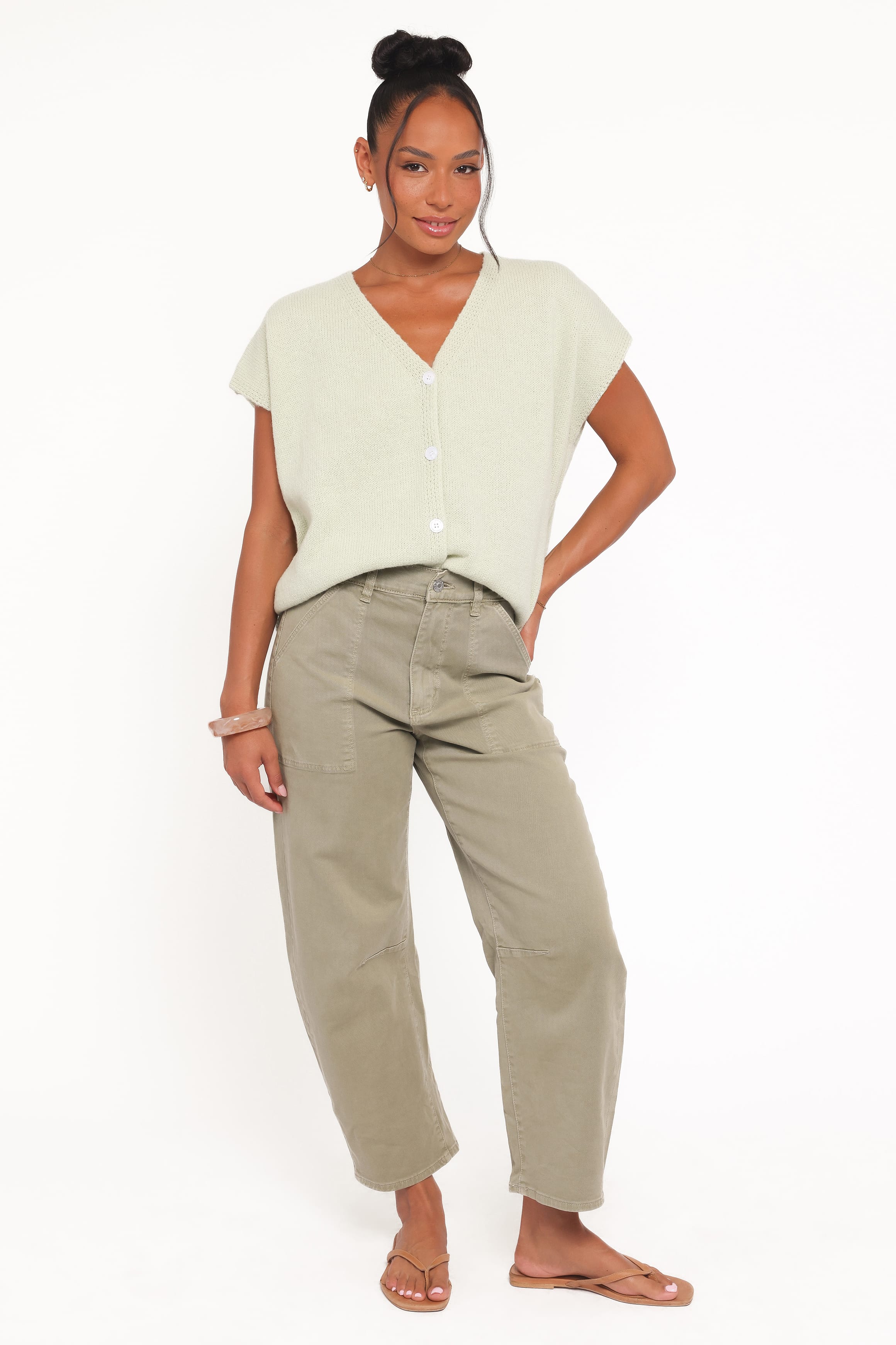 TOPS Mariana Knit Vest - Sage