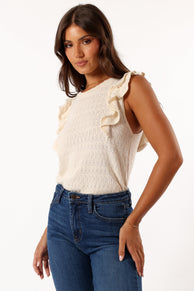 TOPS @Marlene Knit Top - Ivory