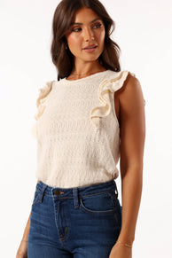 TOPS @Marlene Knit Top - Ivory