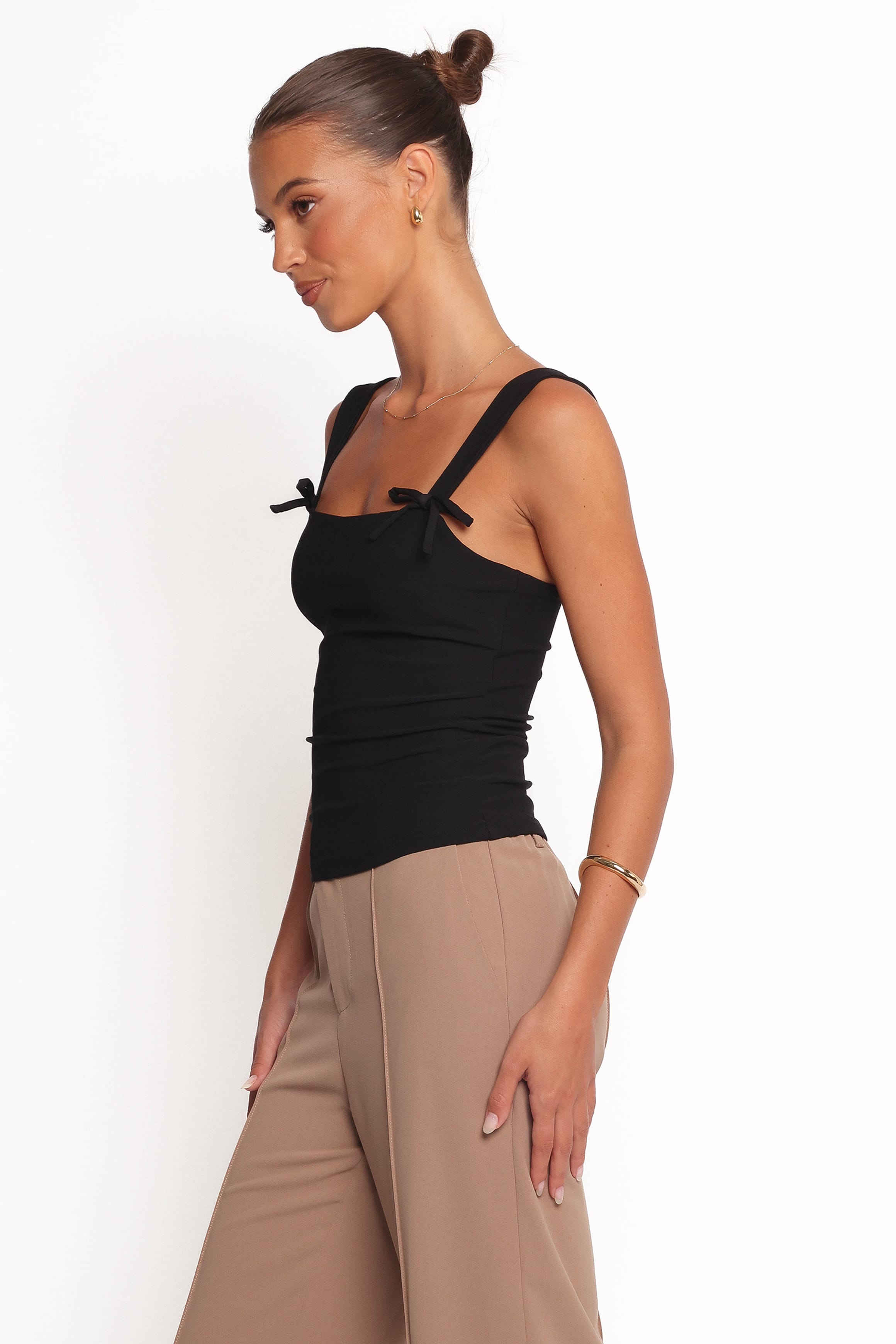 TOPS Marley Bow Knit Top - Black