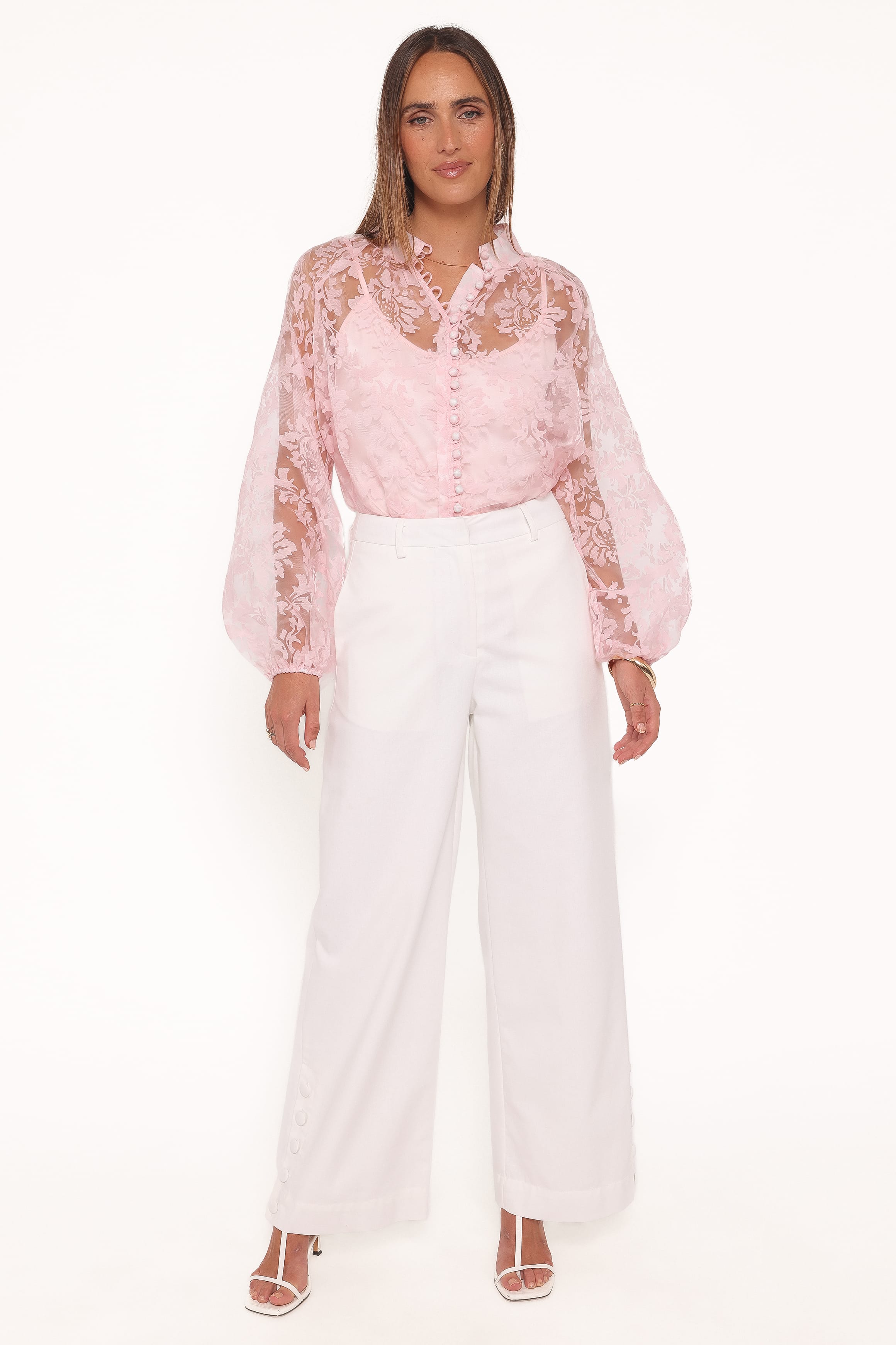TOPS Marni Organza Top - Pink Floral