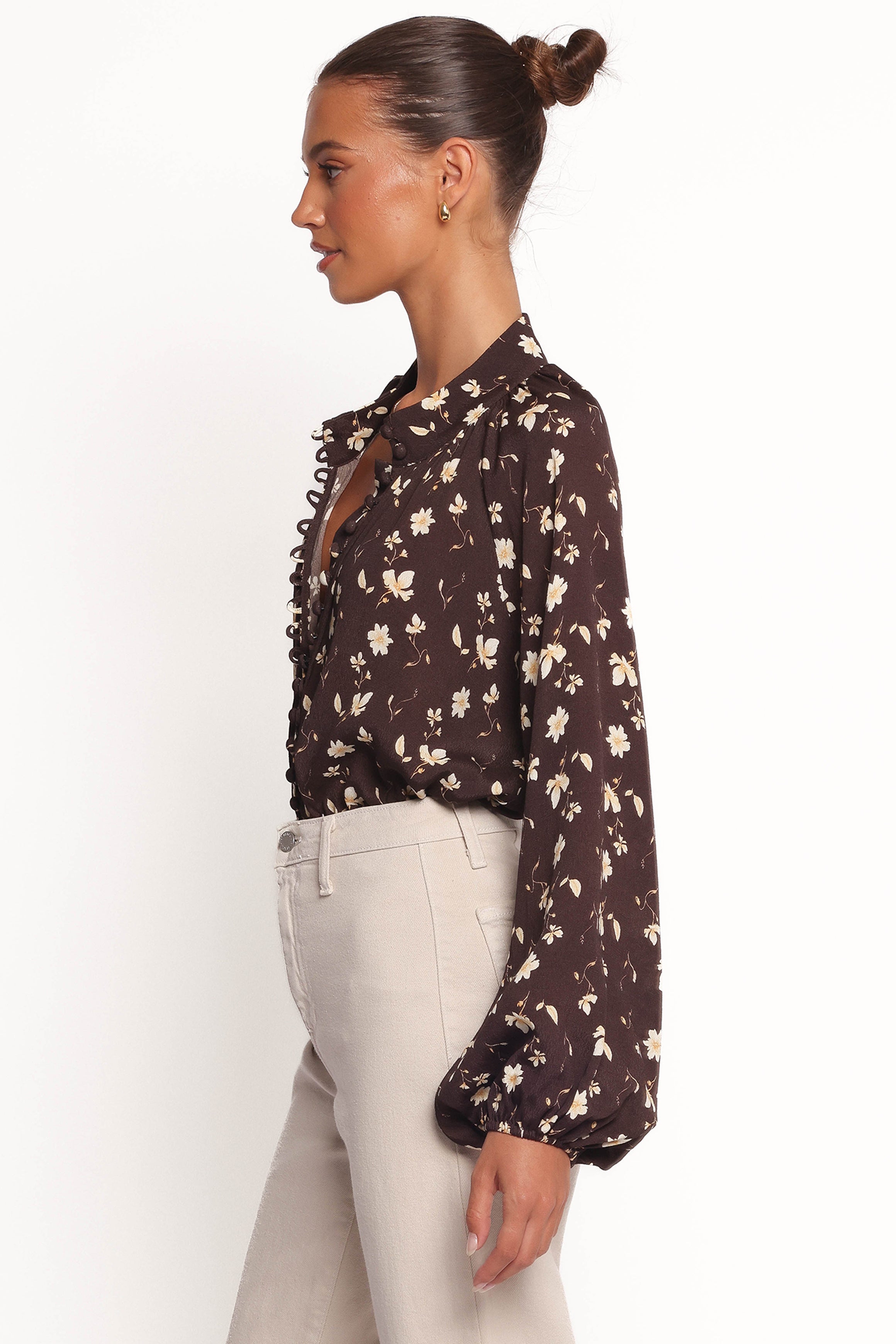 TOPS Marni Top - Brown Ditsy