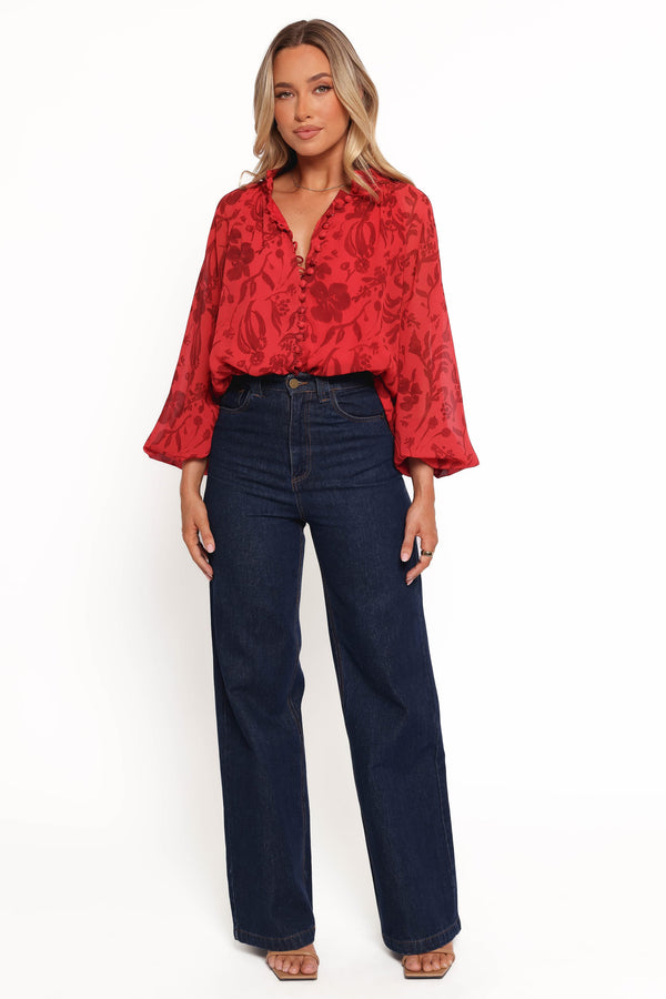 TOPS Marni Top - Red Floral