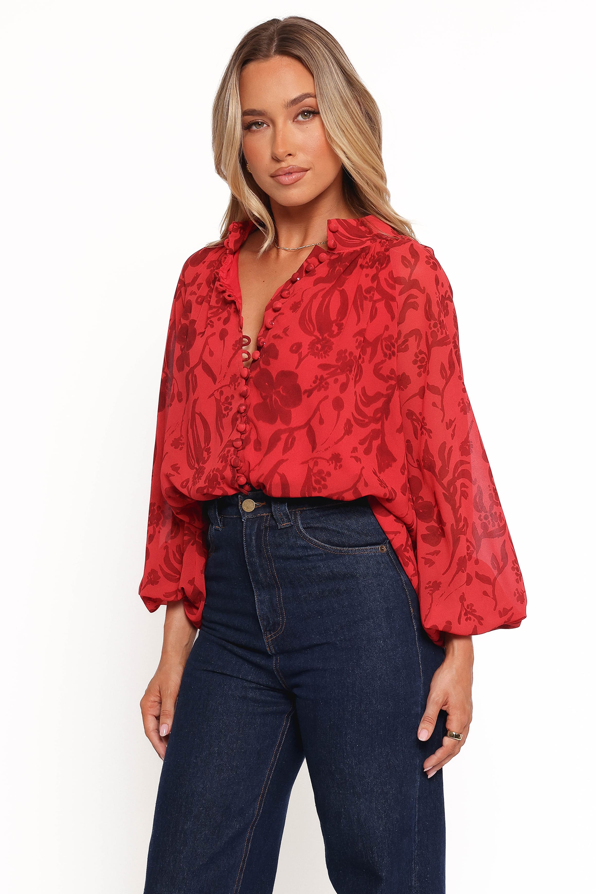 TOPS Marni Top - Red Floral