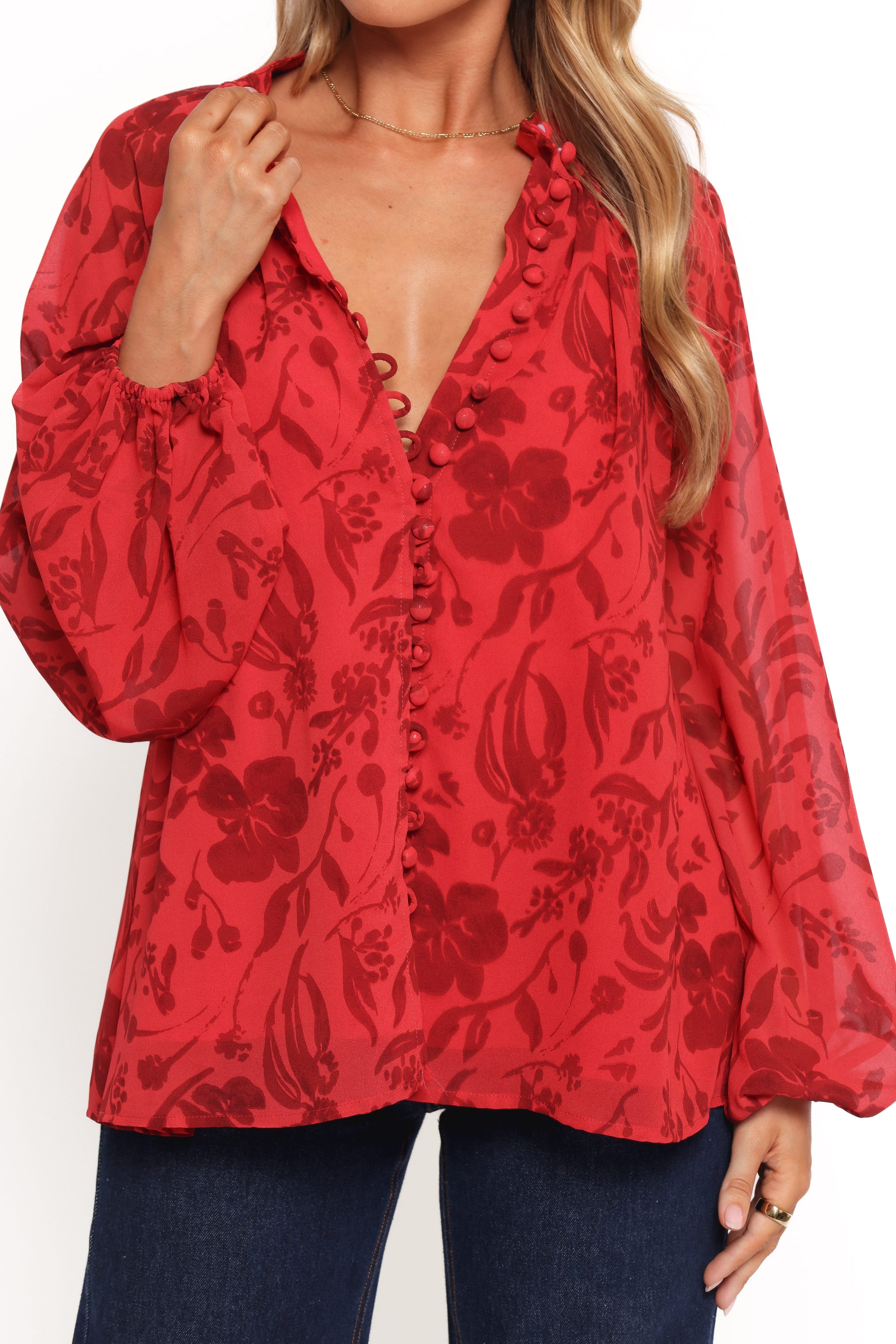 TOPS Marni Top - Red Floral