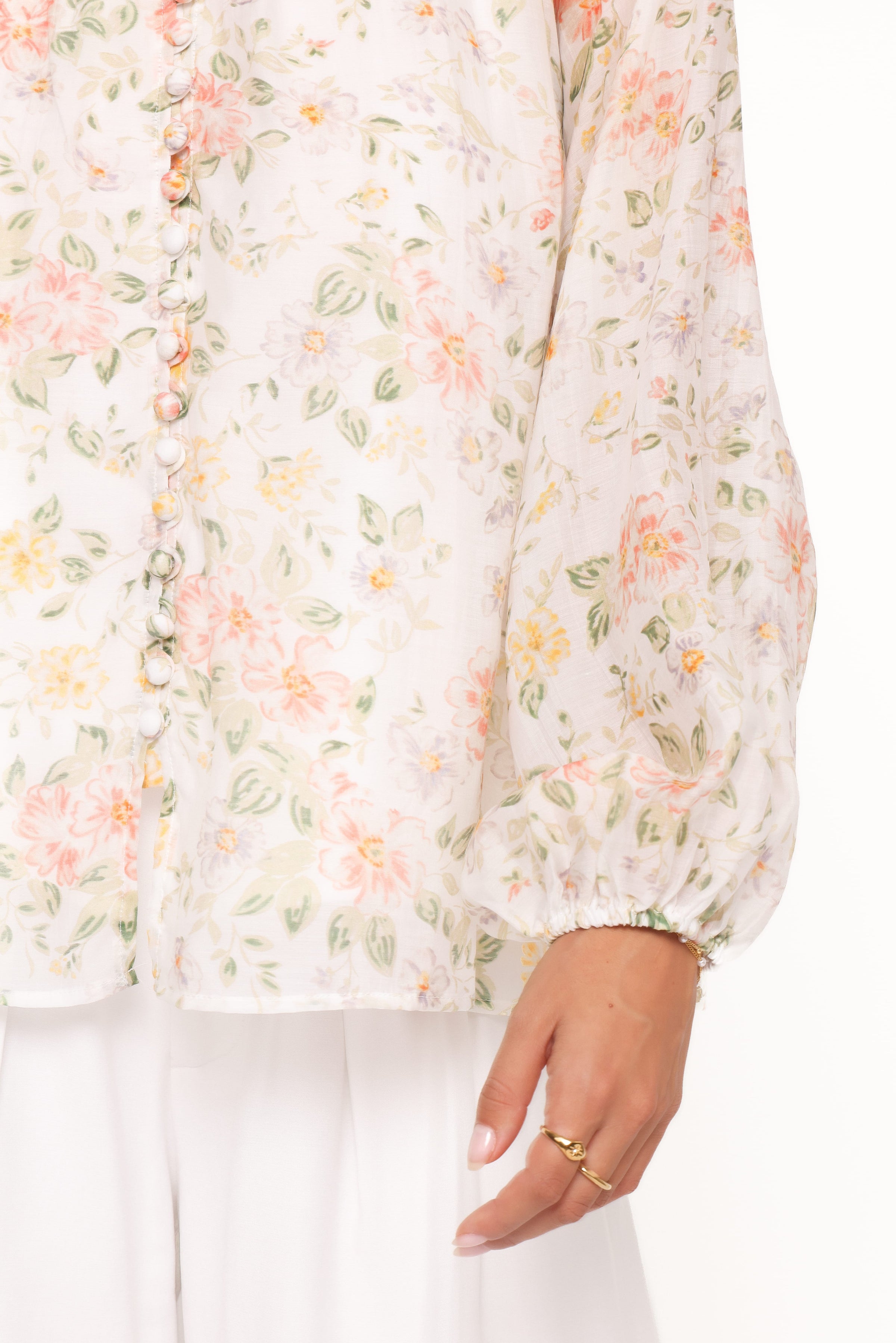 TOPS Marni Top -  White Multi Floral