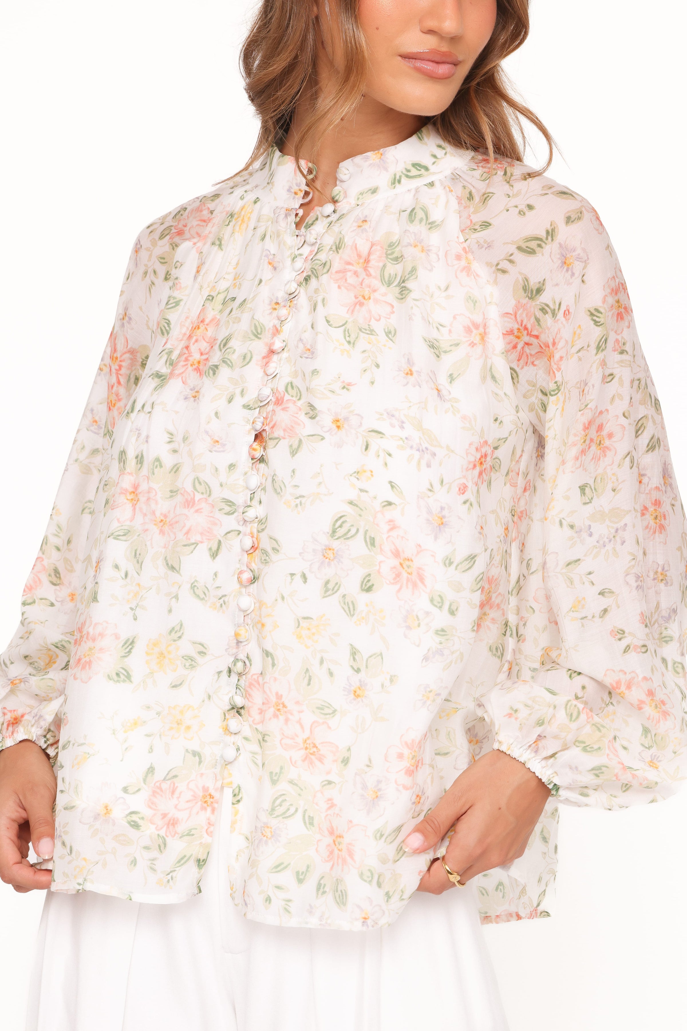 TOPS Marni Top -  White Multi Floral