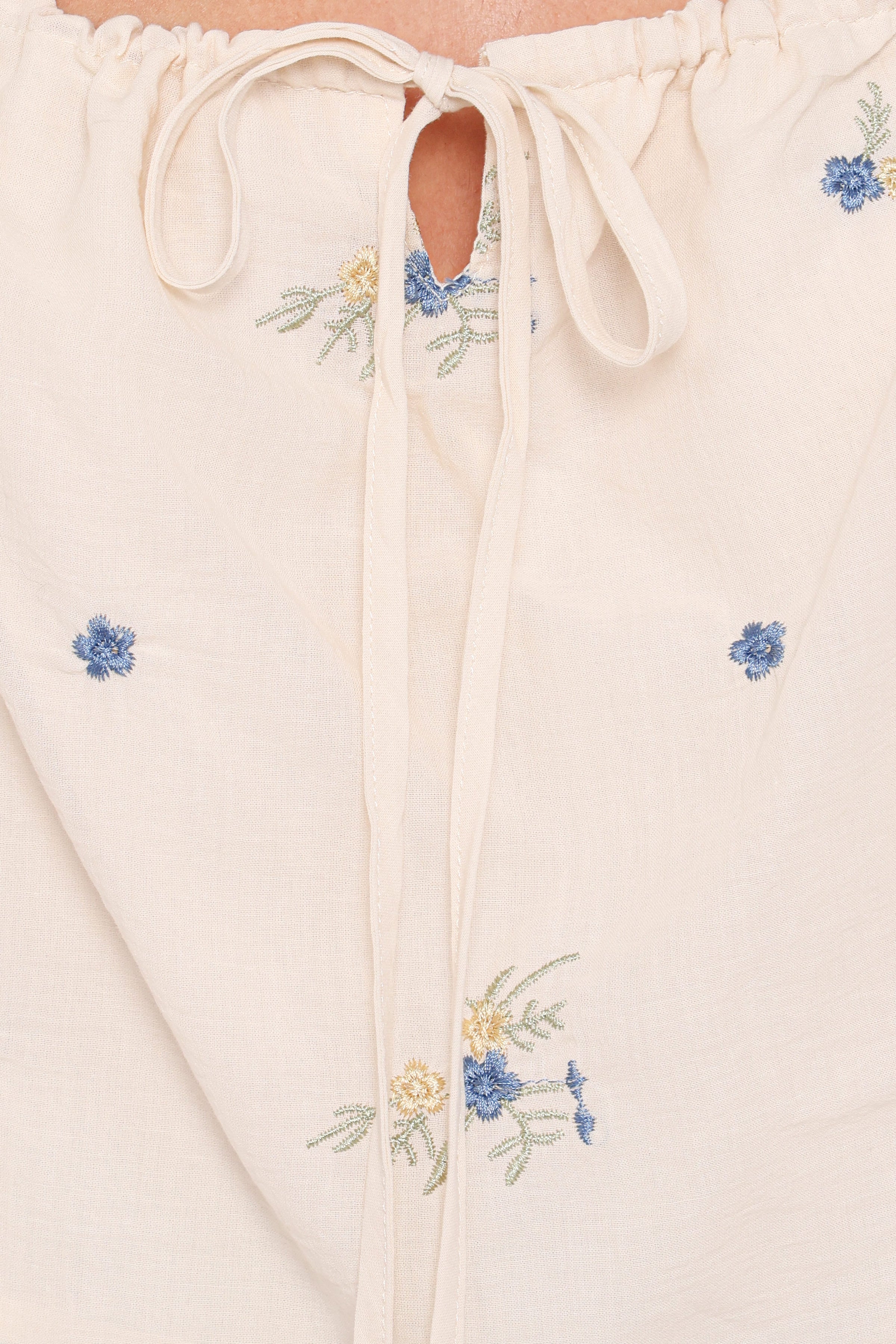 TOPS Marnie Top - Ivory Blue Floral
