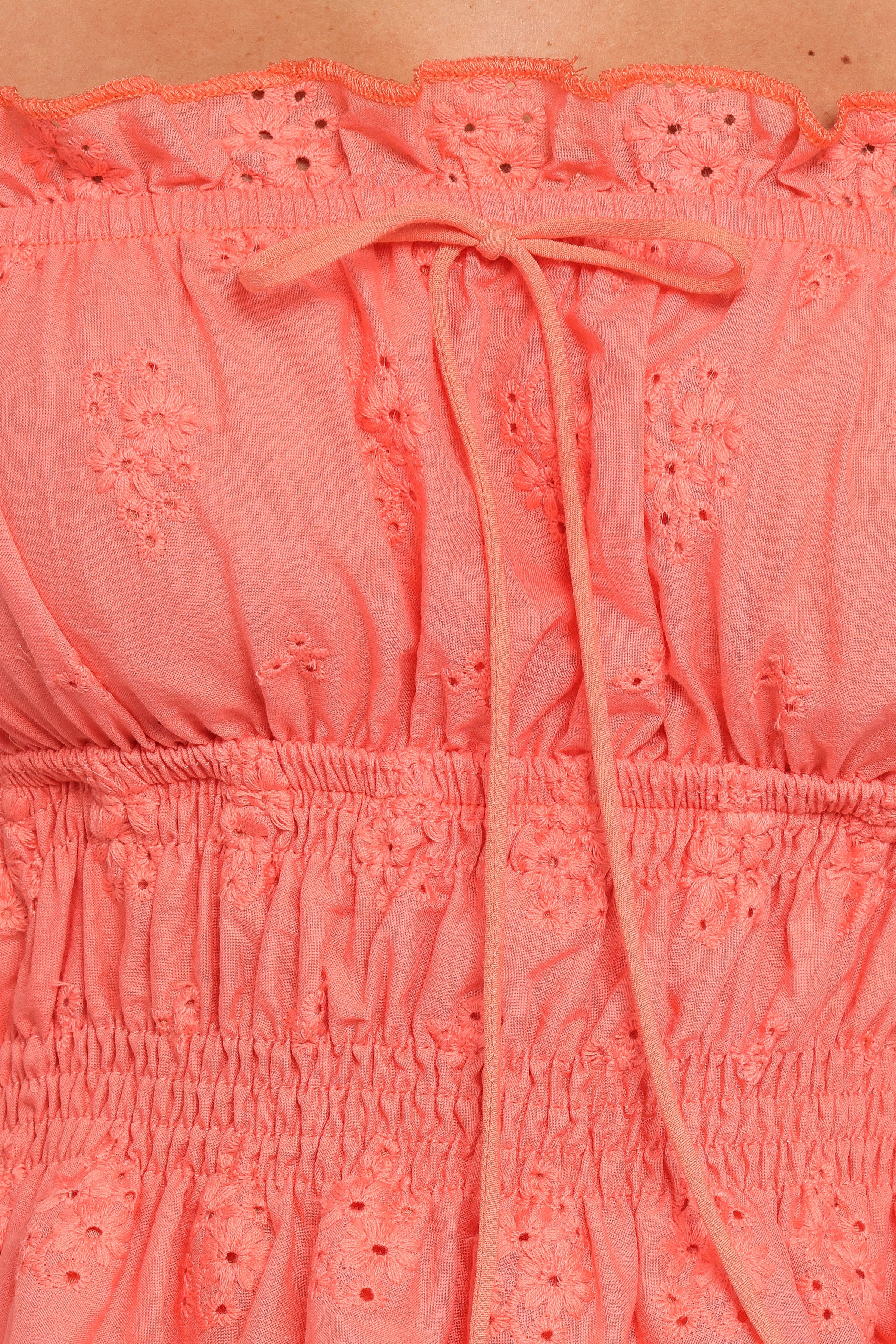 TOPS Melissa Peplum Top - Coral