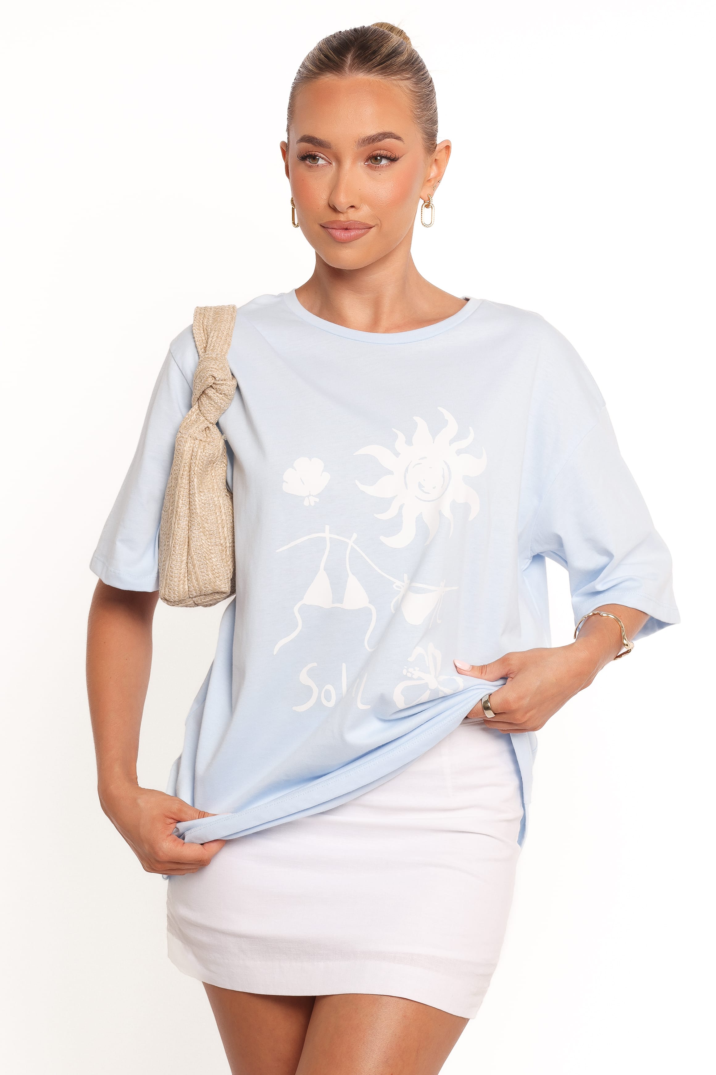 TOPS Mia Graphic Tee - Blue Soleil