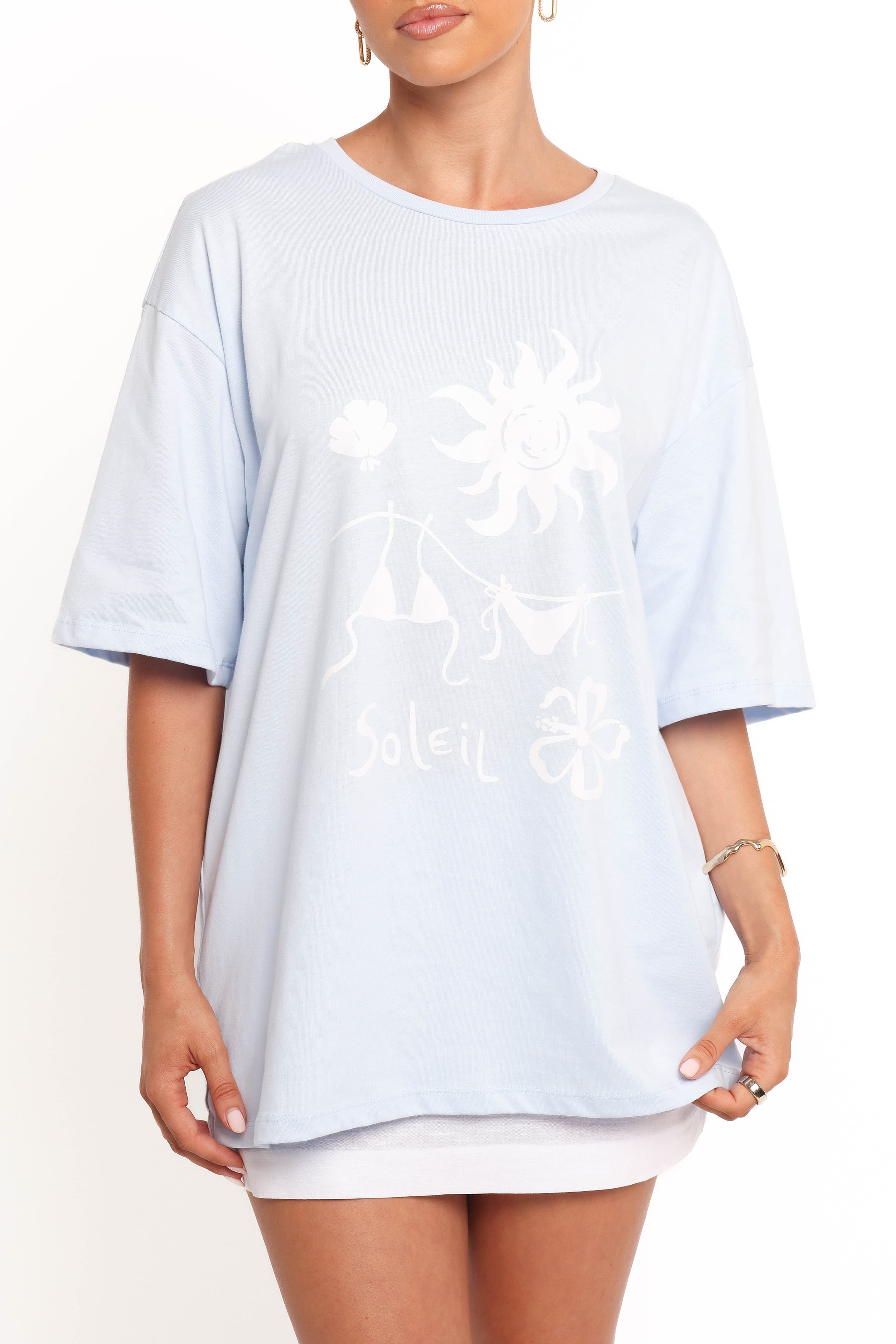 TOPS Mia Graphic Tee - Blue Soleil