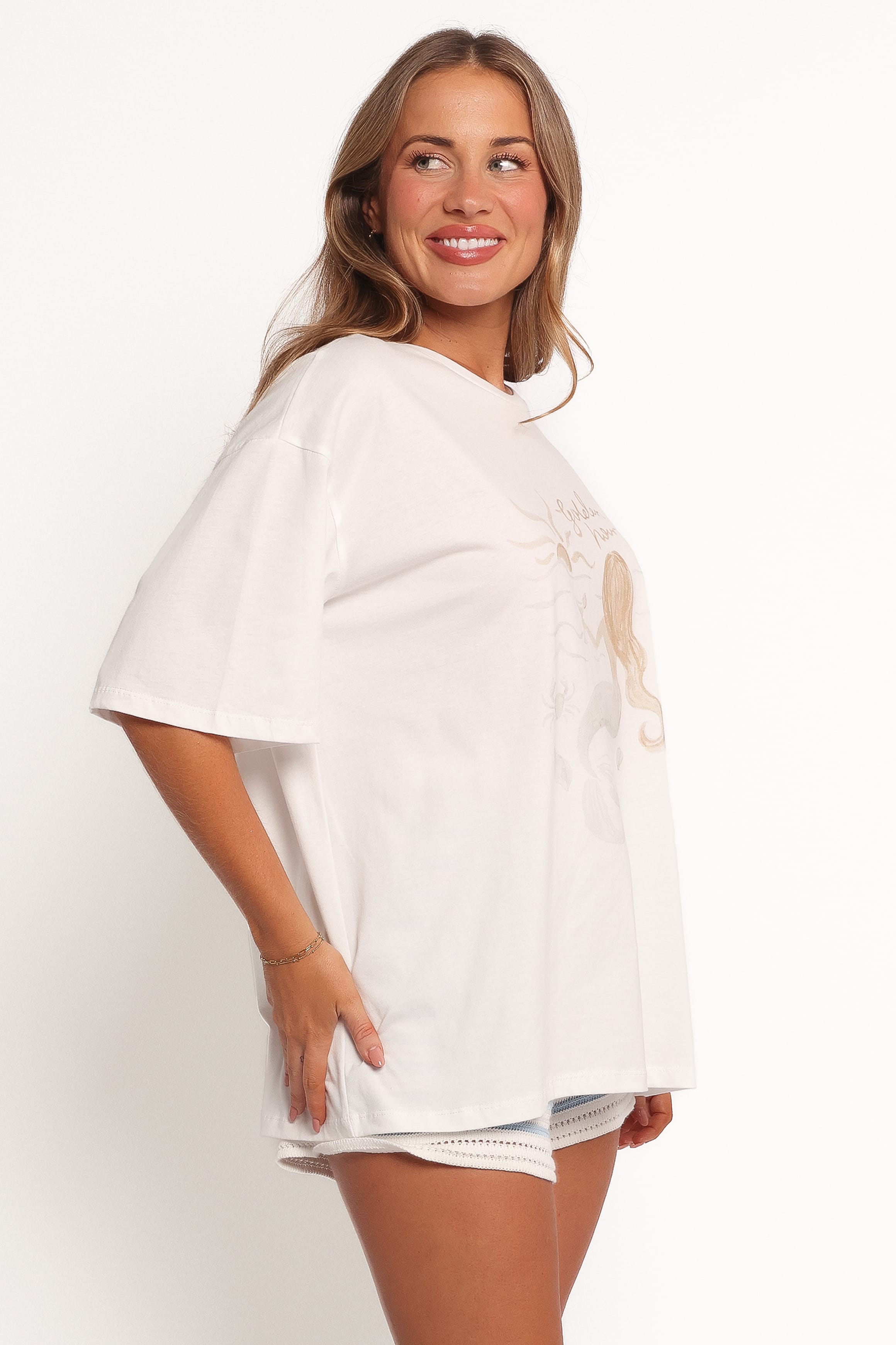 TOPS Mia Graphic Tee - Golden Hour