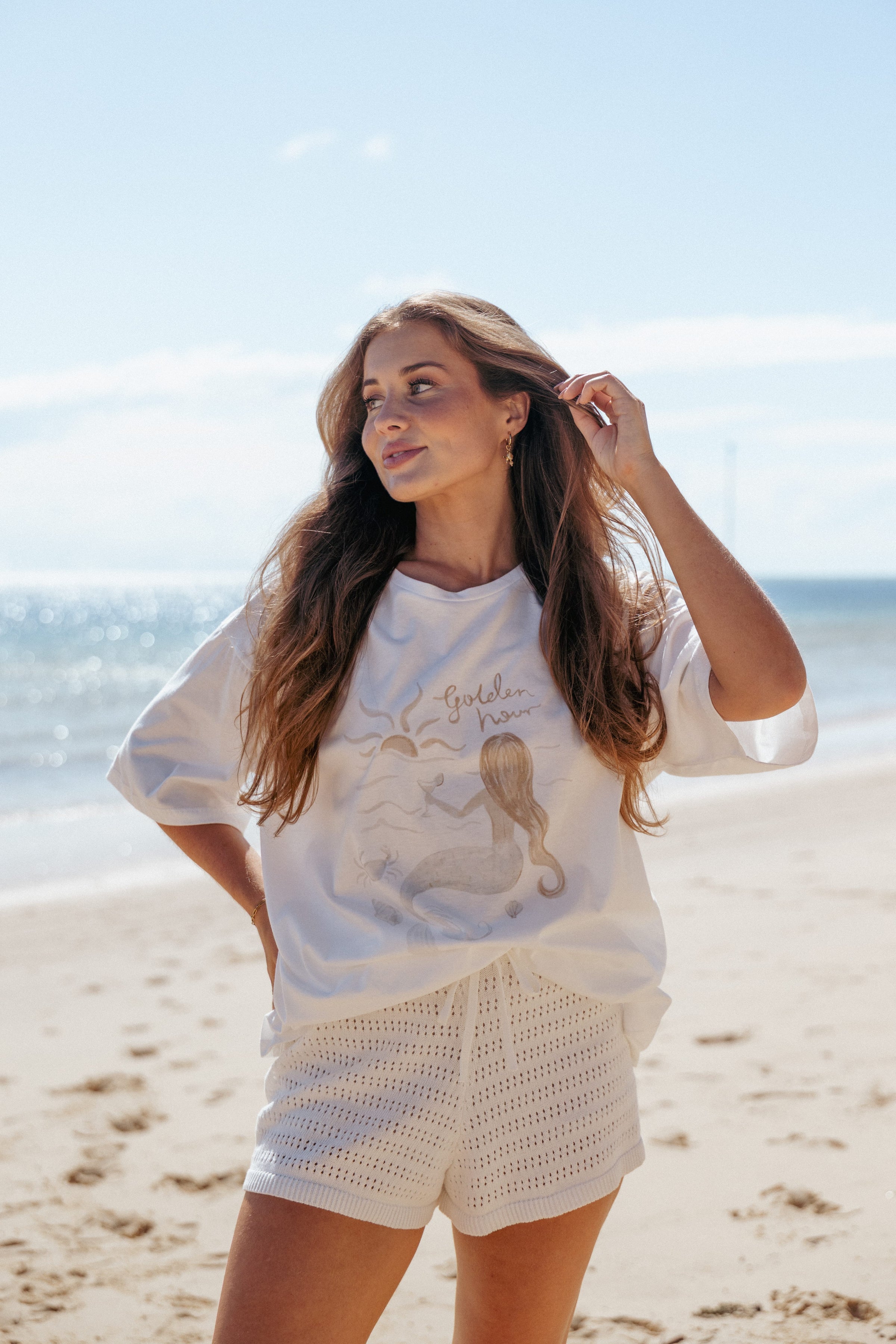 TOPS Mia Graphic Tee - Golden Hour