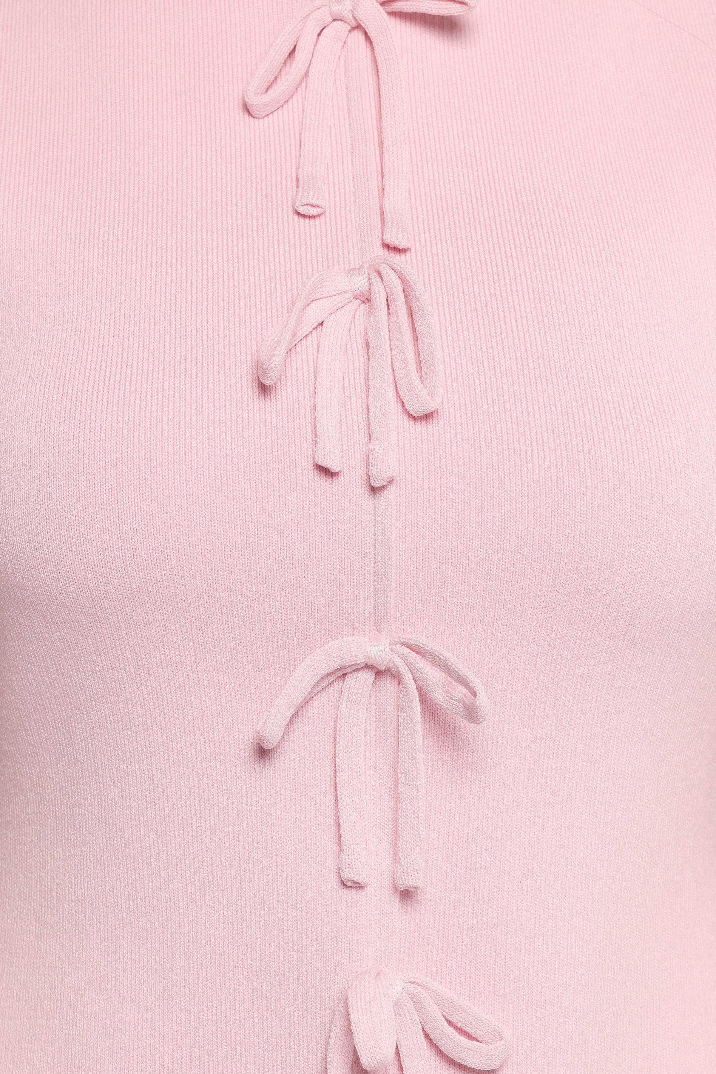 TOPS Milani Bow Knitted Top - Light Pink