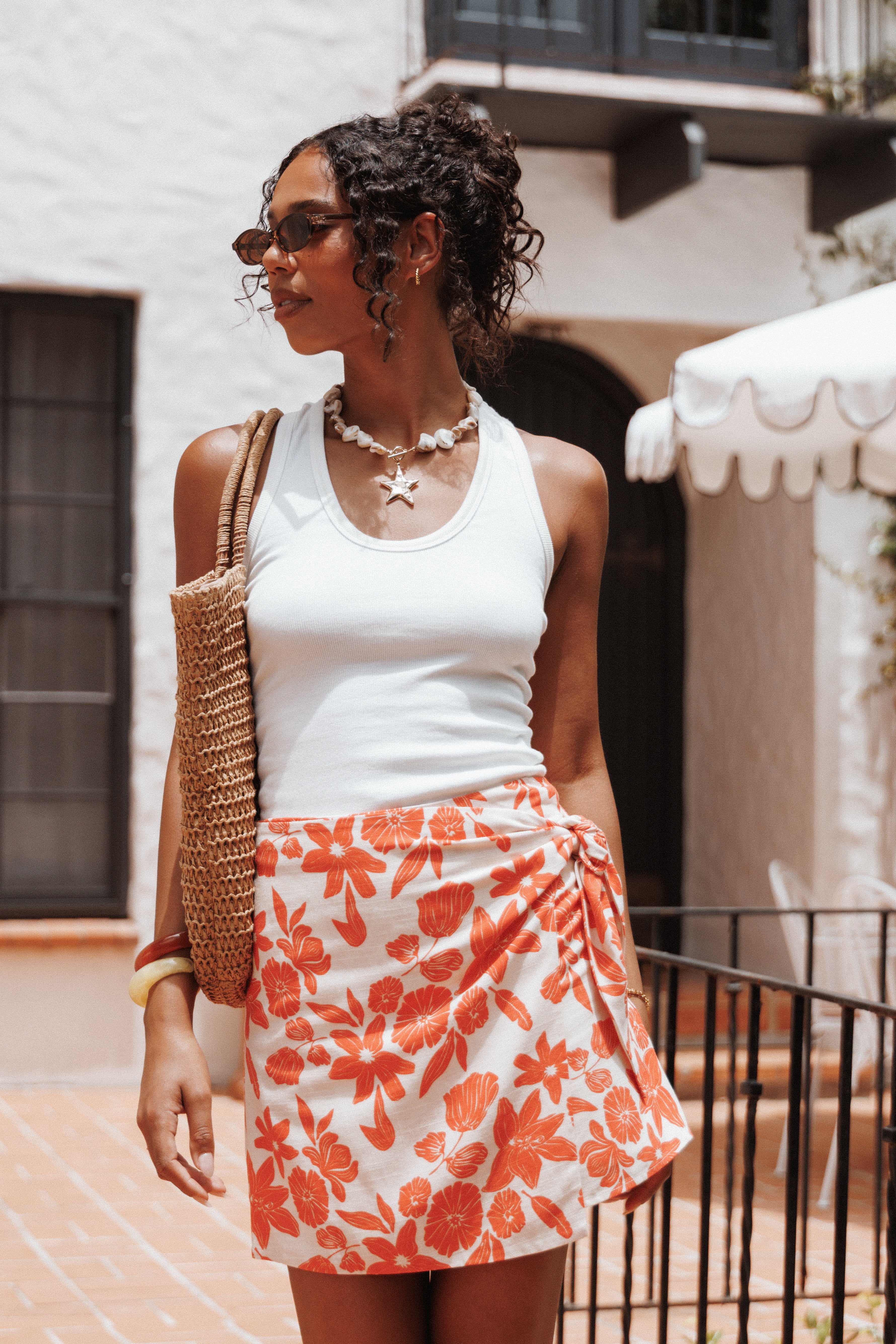 TOPS Miles Racerback Rib Knit Tank Top - White