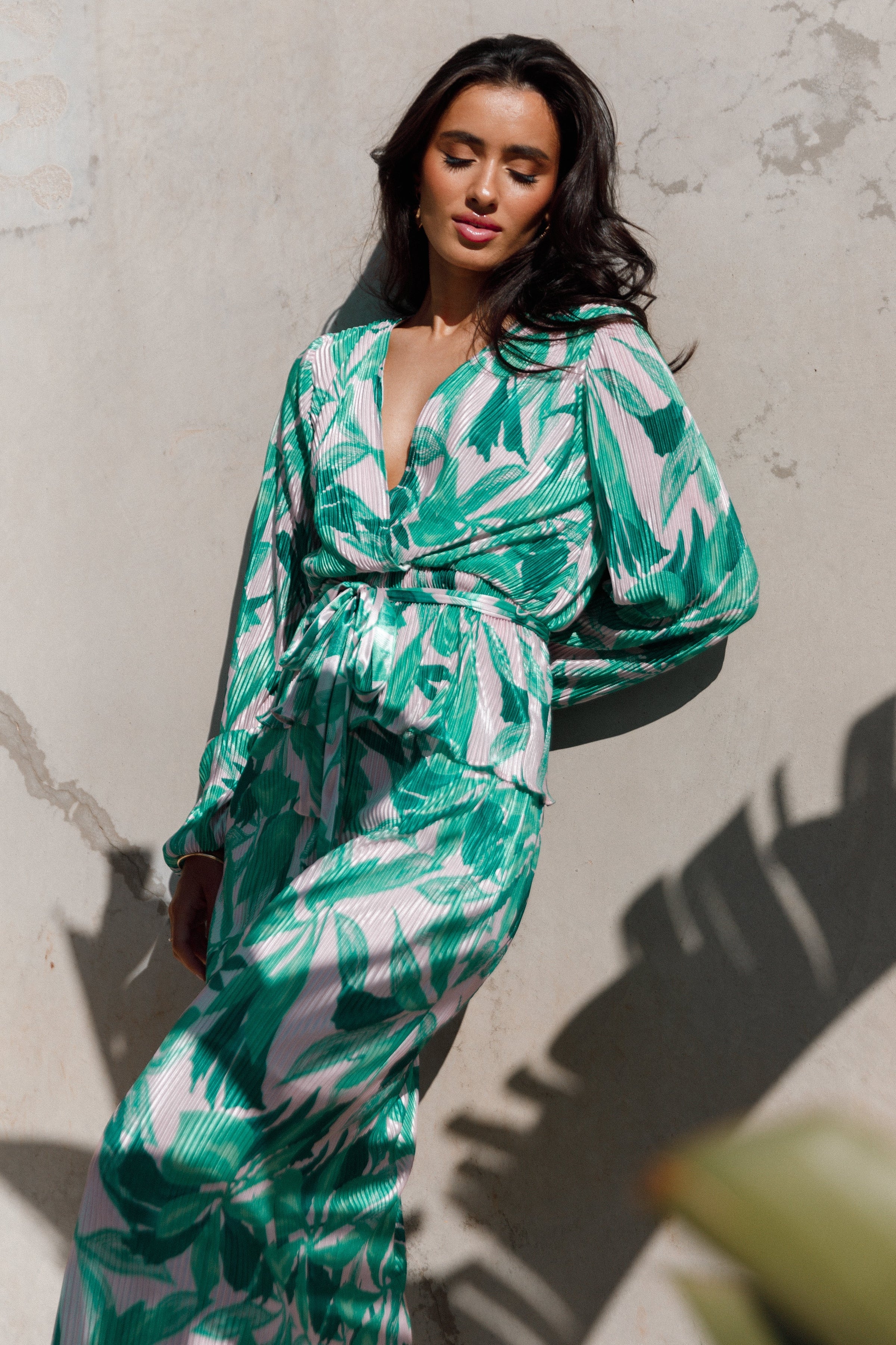 TOPS Minelli Pleat Top - Green