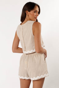 TOPS @Mirabel Top - Beige/White