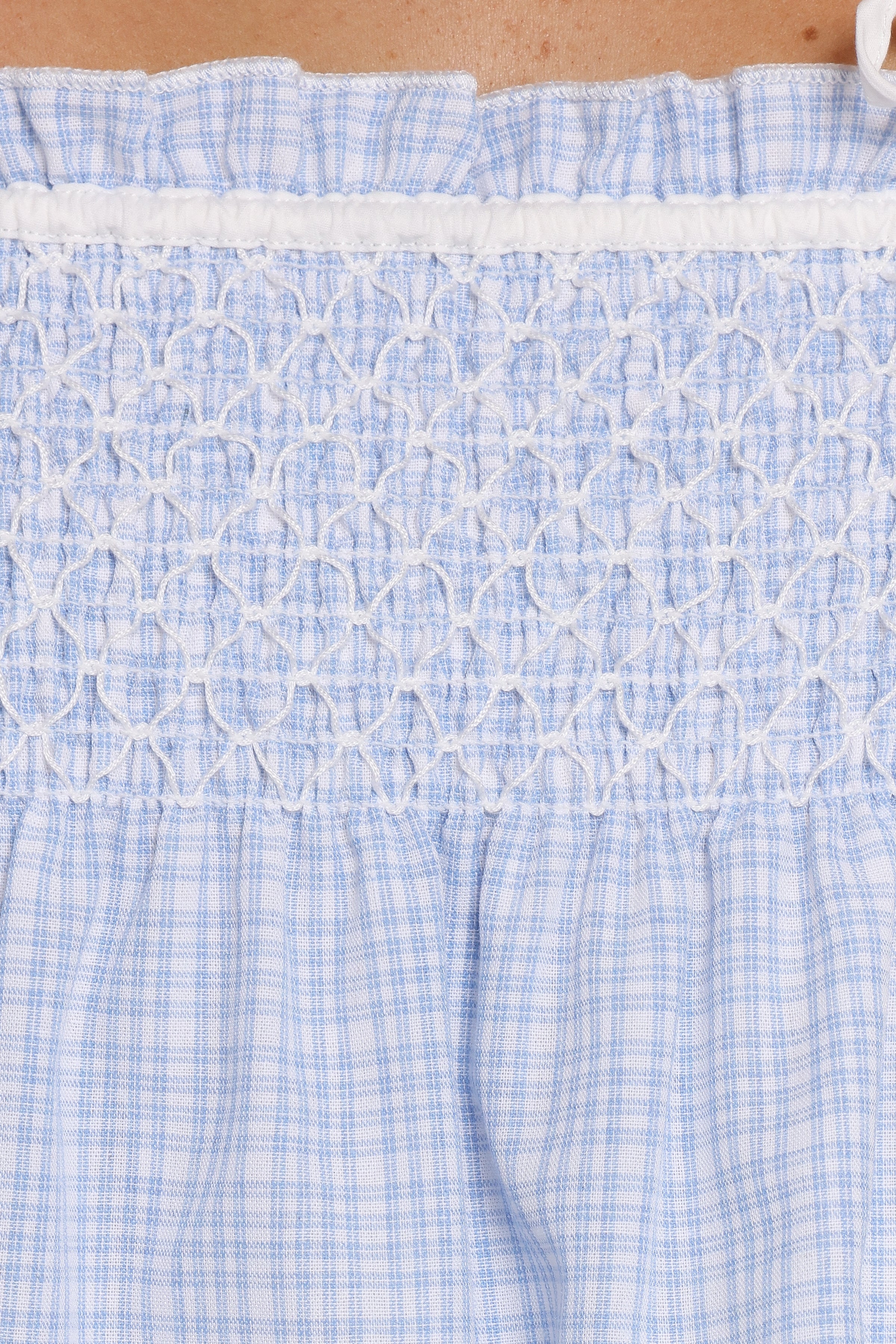 TOPS Mireille Baby Doll Top - Blue Gingham