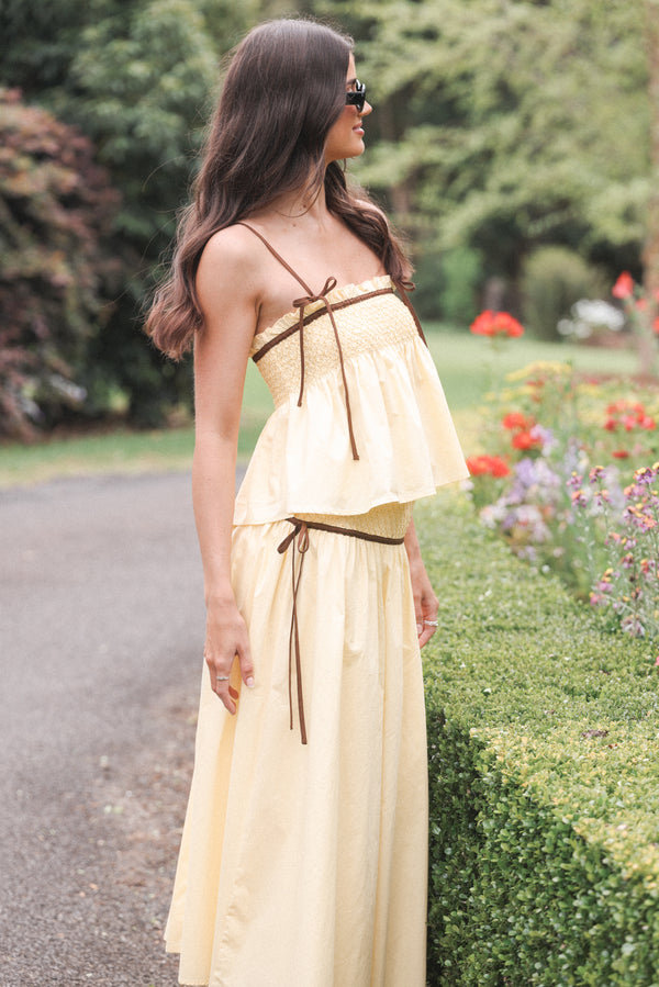 TOPS Mireille Baby Doll Top - Lemon
