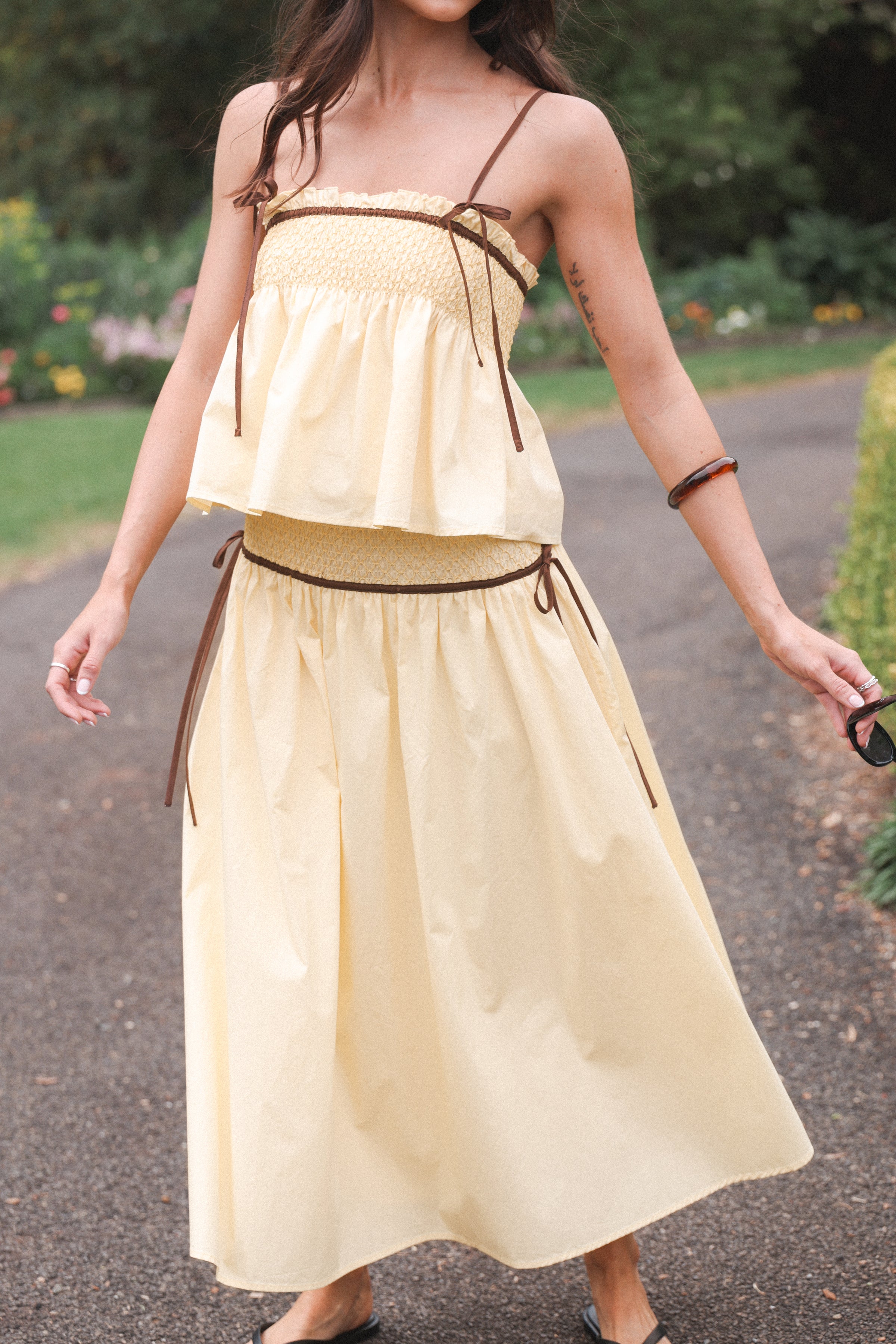 TOPS Mireille Baby Doll Top - Lemon