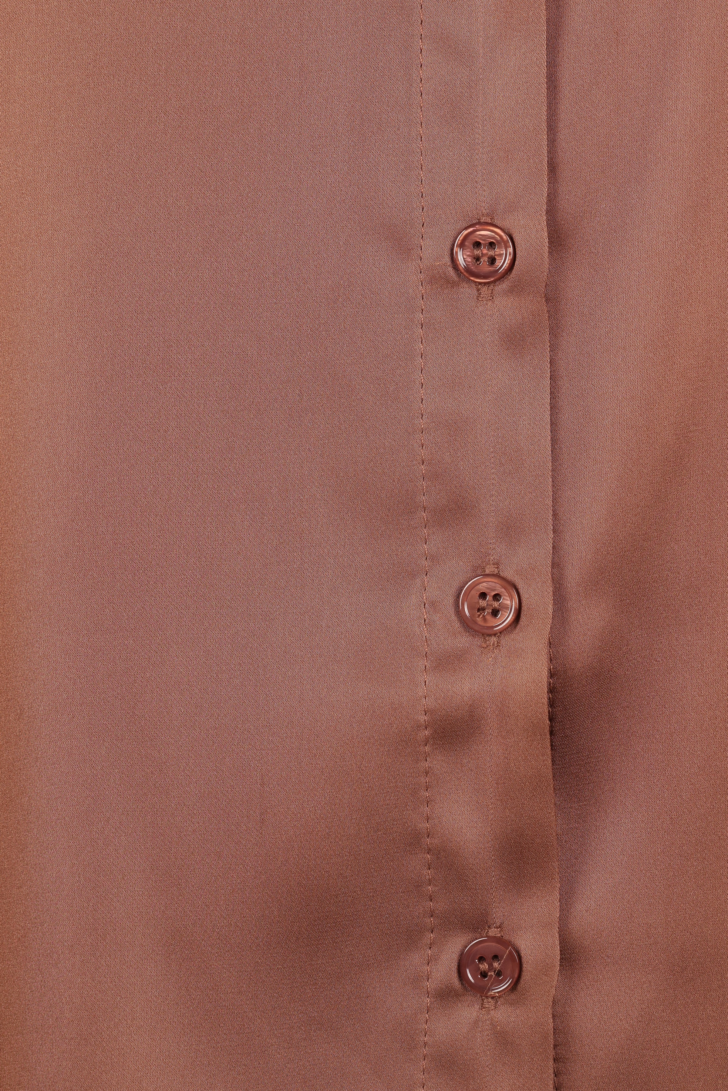 TOPS Narissa Satin Shirt - Banksia Brown