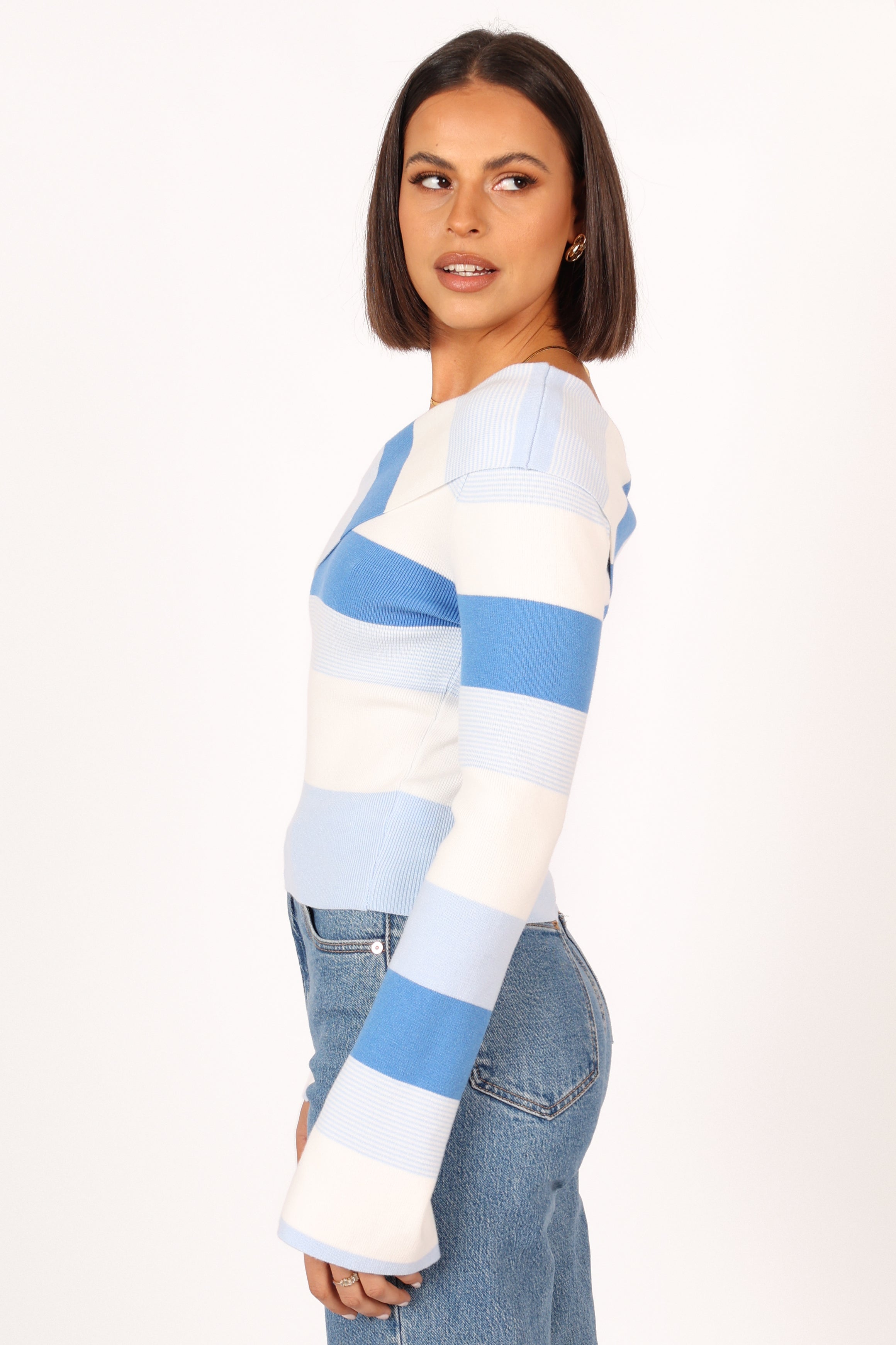 TOPS @Narla Knit Top - Blue