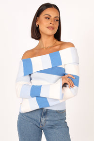 TOPS @Narla Knit Top - Blue